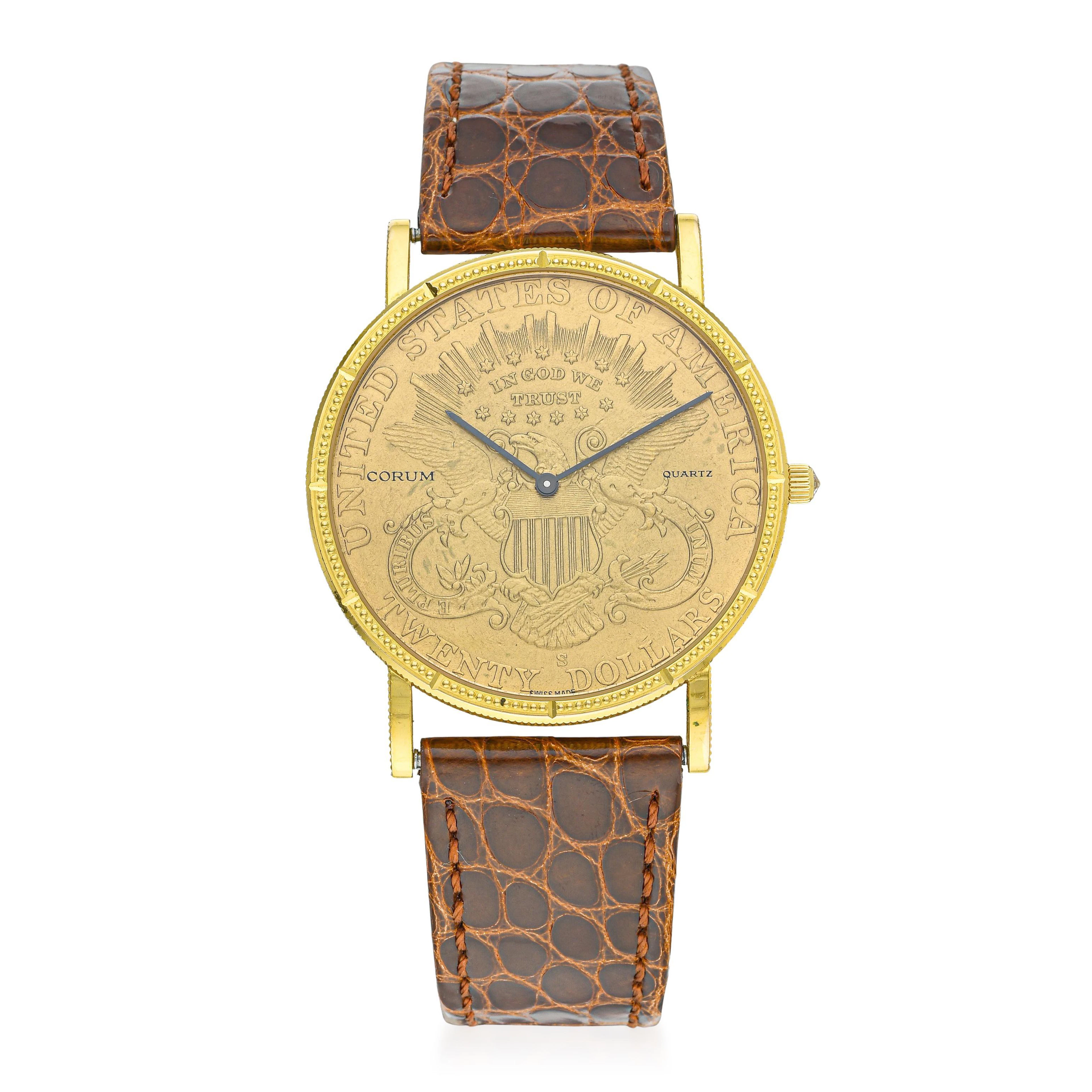 Corum $20 Gold Piece Watch in 18K yellow gold