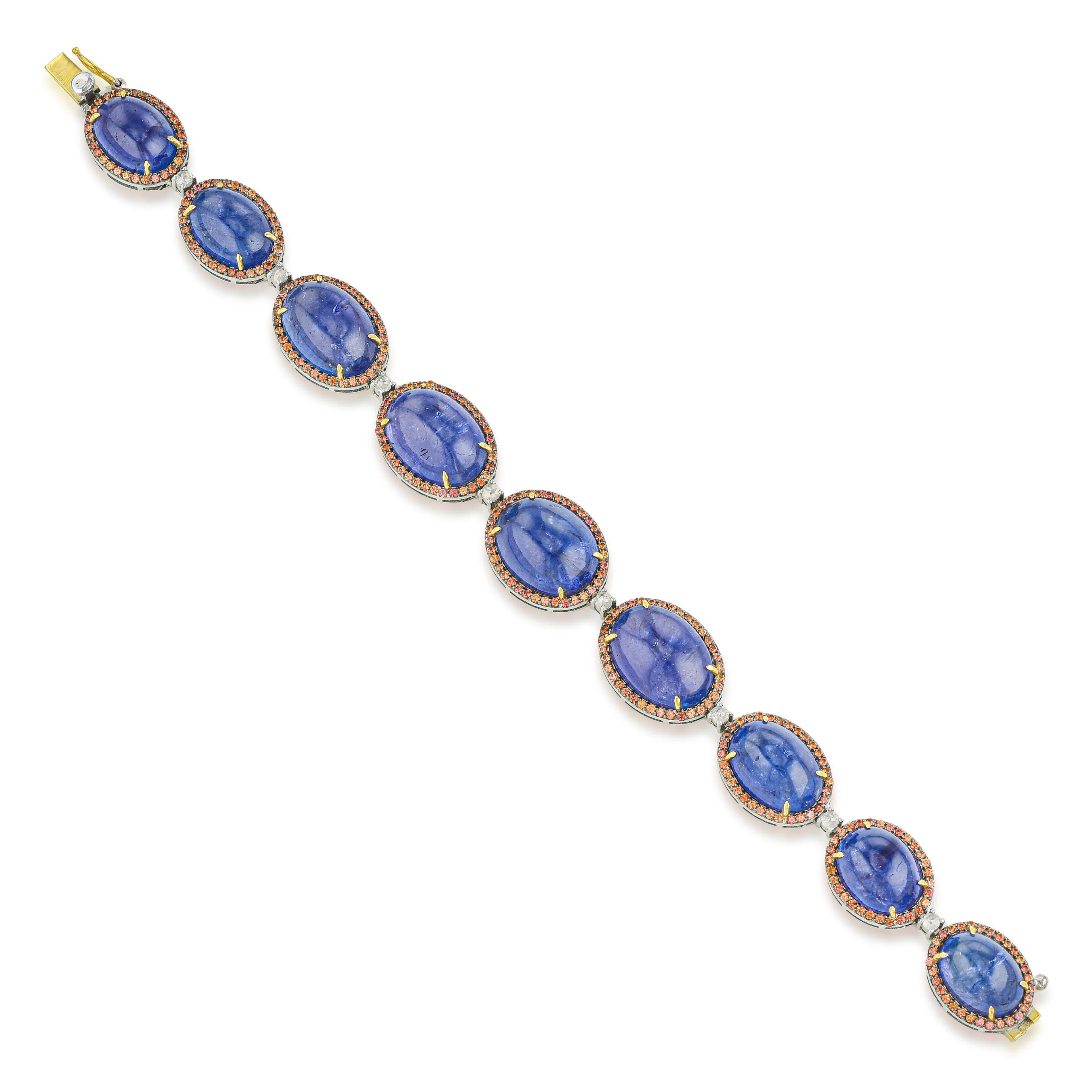 Tanzanite Sapphire and Diamond Bracelet