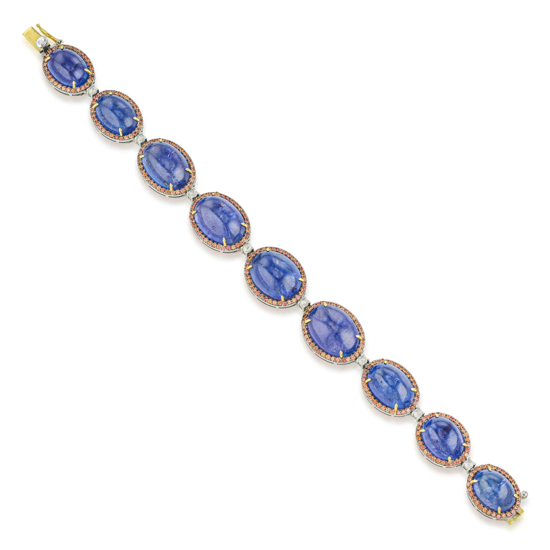Tanzanite Sapphire and Diamond Bracelet
