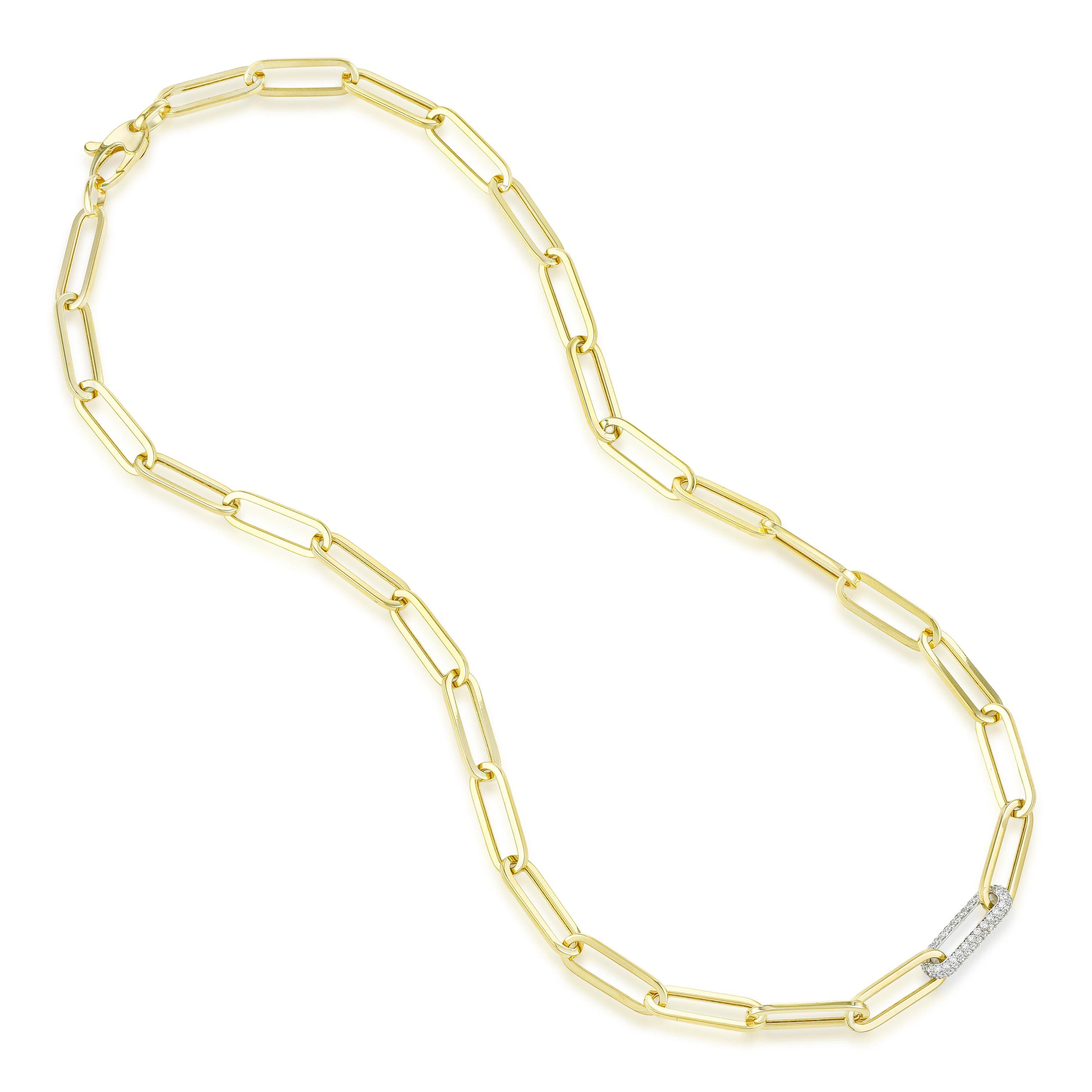 Diamond Paperclip Link Necklace