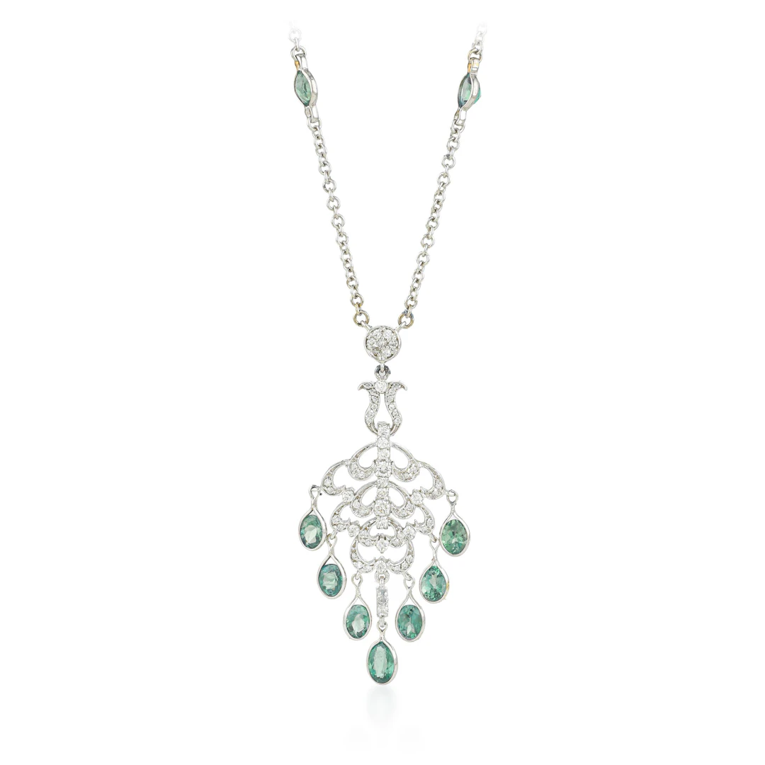 Alexandrite and Diamond Pendant Necklace, GIA Certified