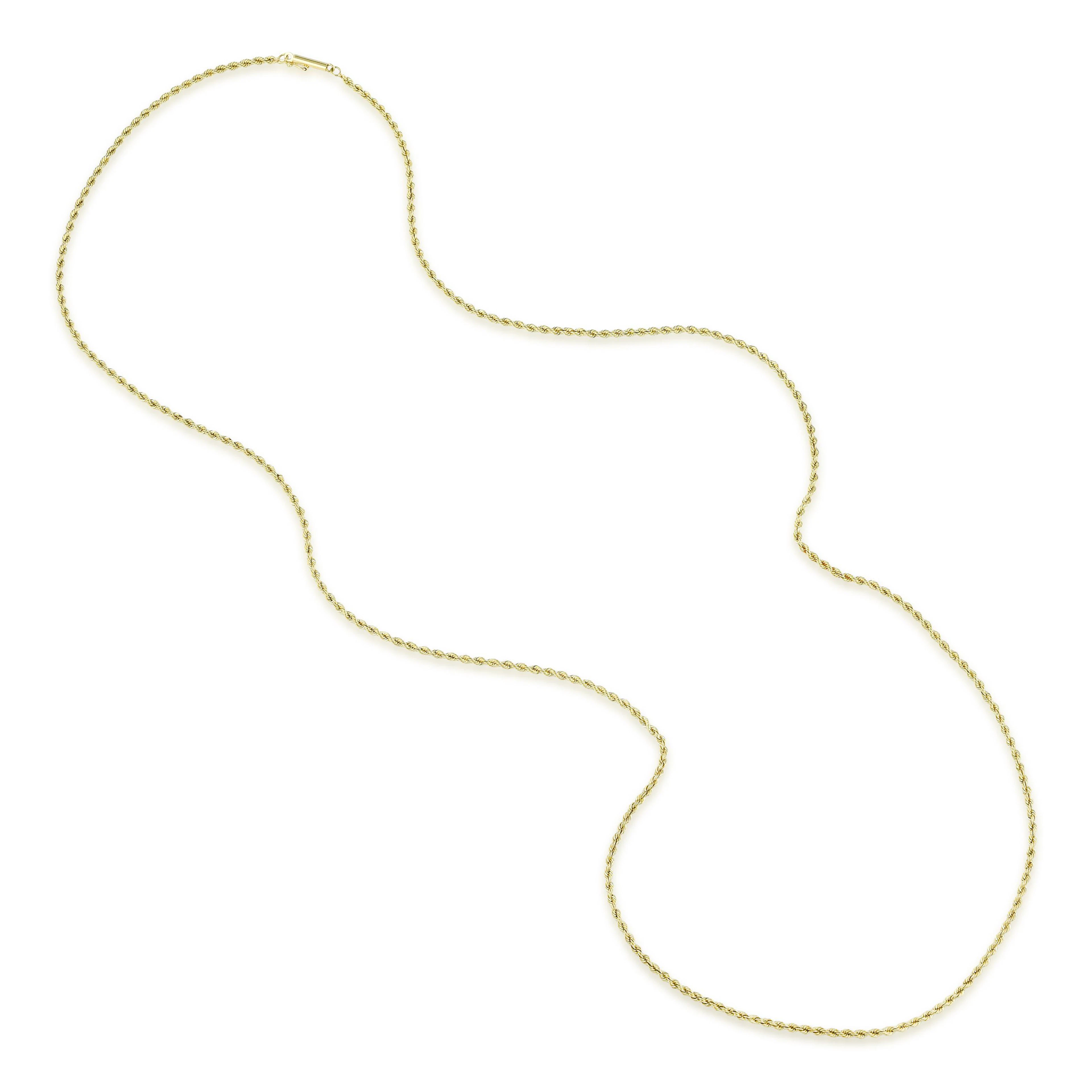 14K Gold Rope Chain Necklace, 30 Inches 1.8 mm