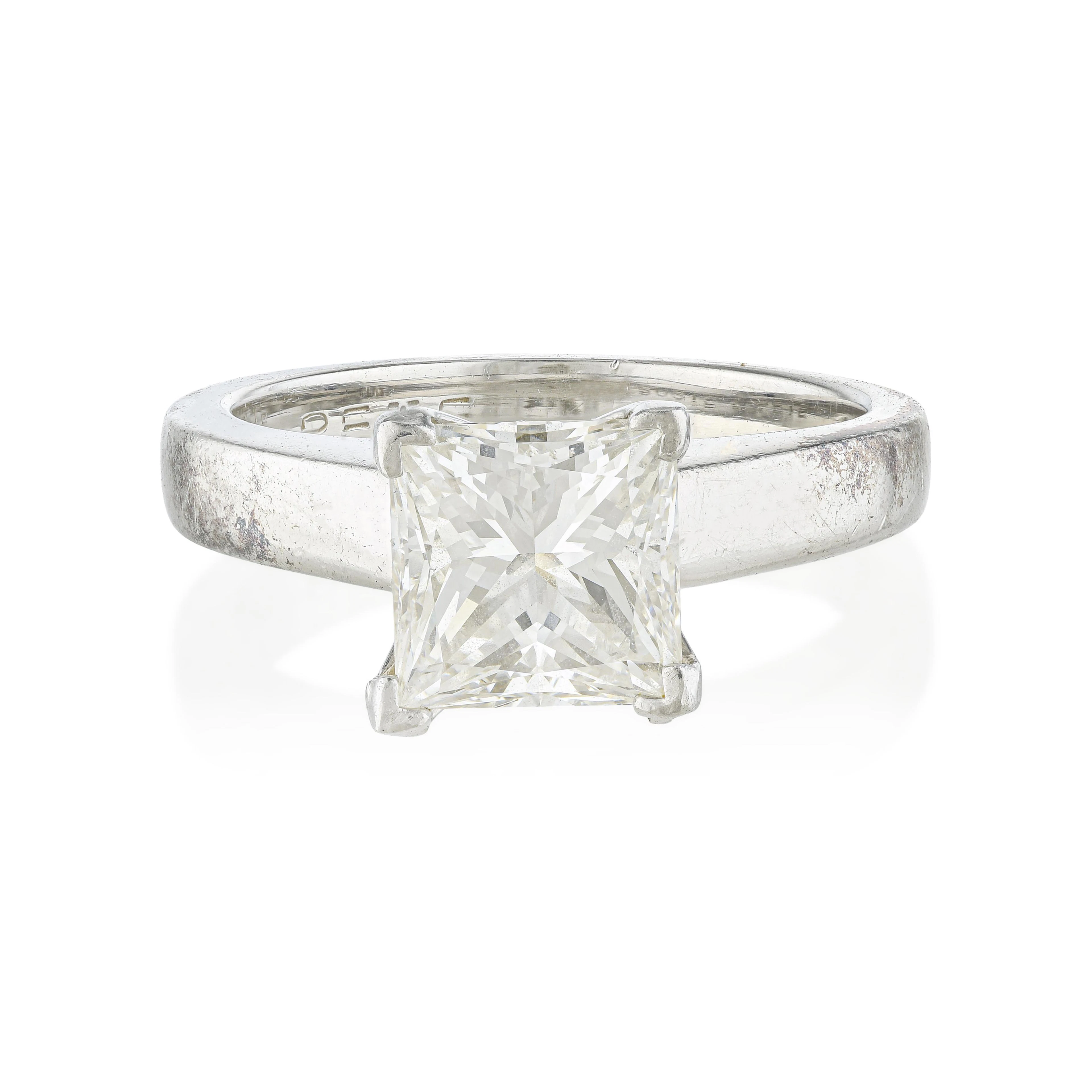 2.04-Carat Princess Cut Diamond Ring, GIA Certified H/SI1