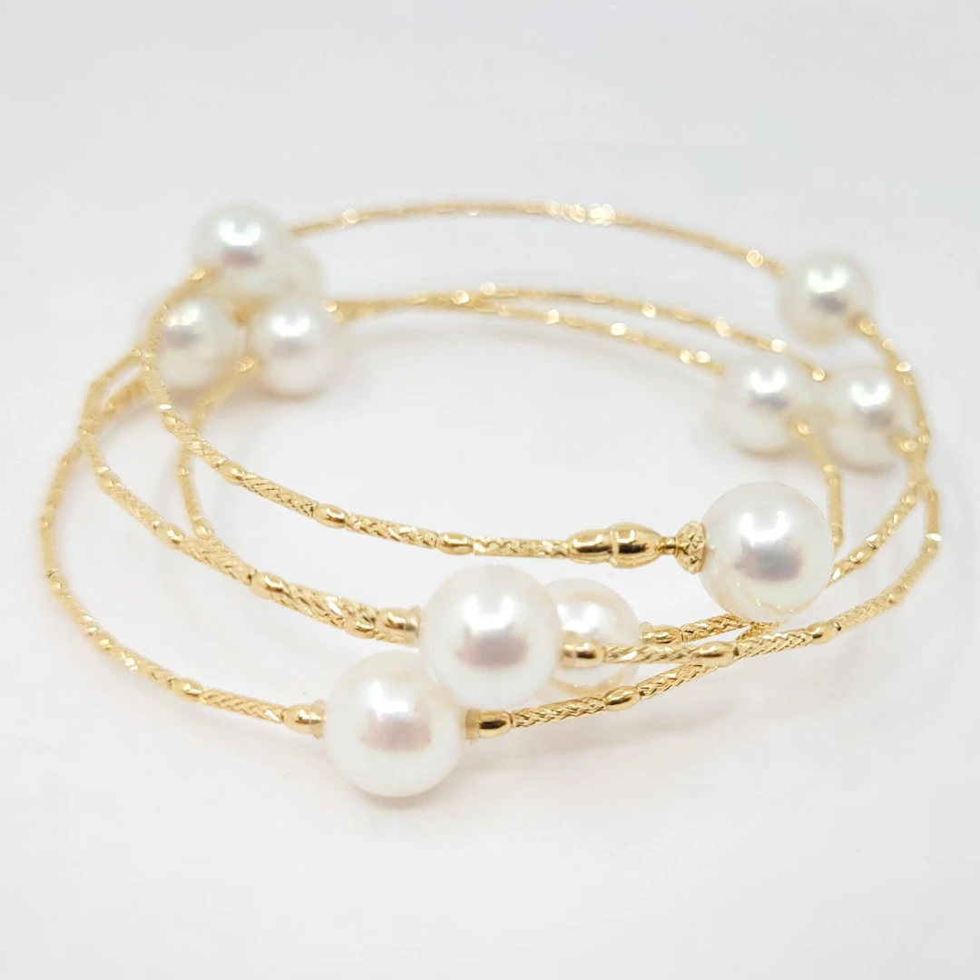White Akoya Pearl Wrap Bracelet