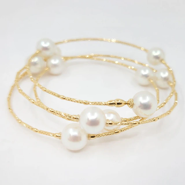 White Akoya Pearl Wrap Bracelet