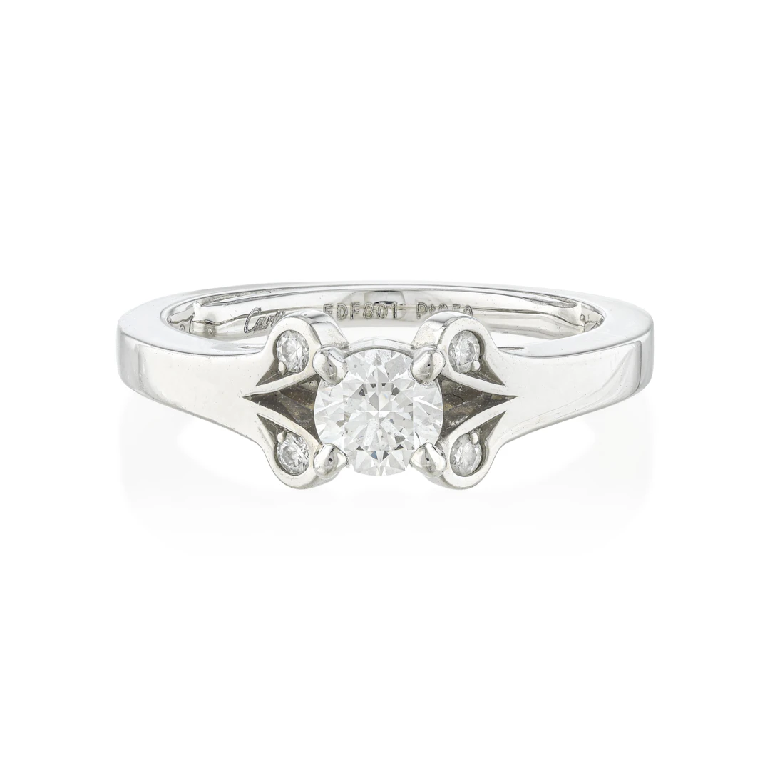Cartier 0.22-Carat Diamond Ballerina Engagement Ring GIA Certified D/VS2