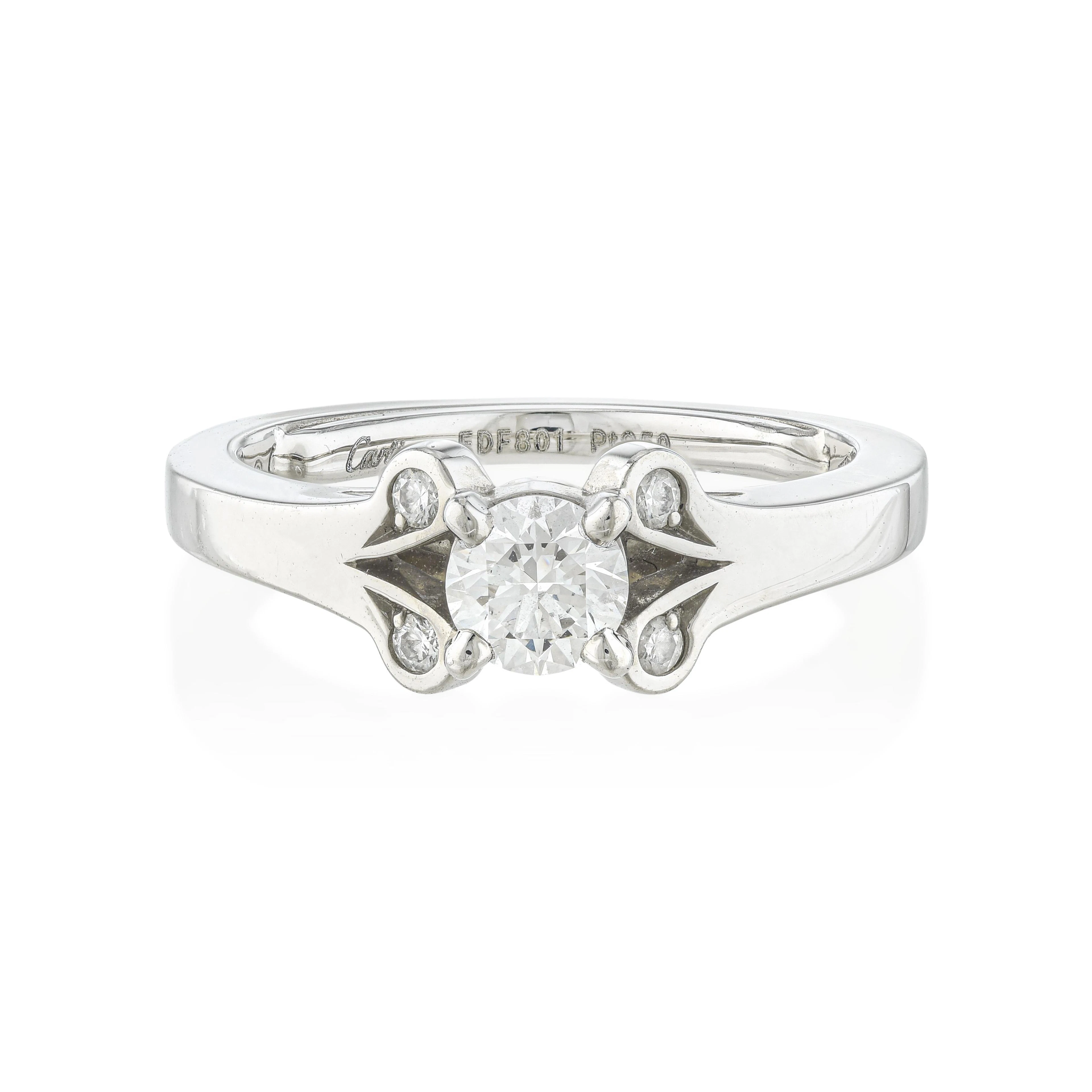 Cartier 0.22-Carat Diamond Ballerina Engagement Ring GIA Certified D/VS2