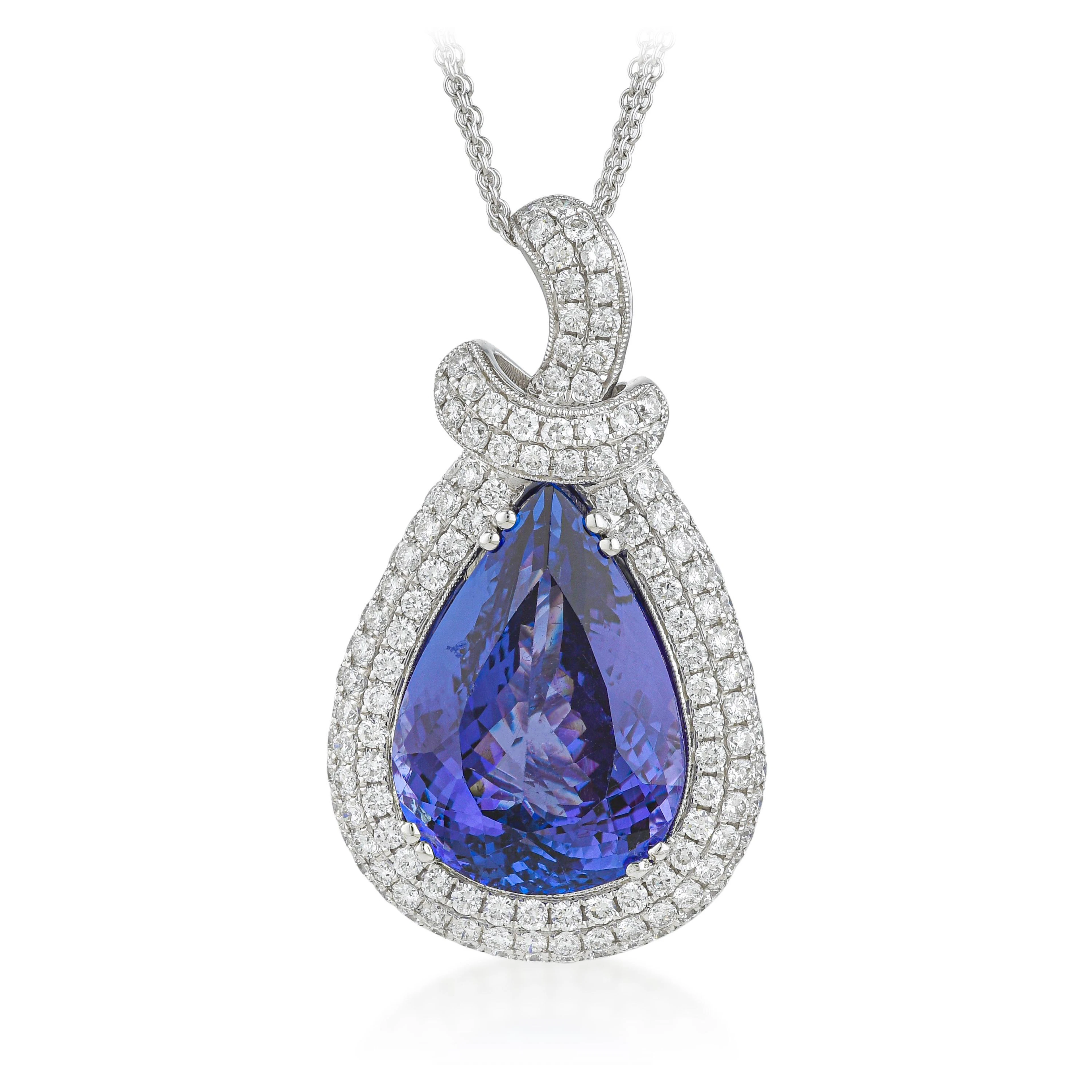 Tanzanite and Diamond Pendant Necklace