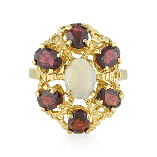Vintage Garnet and Opal Ring