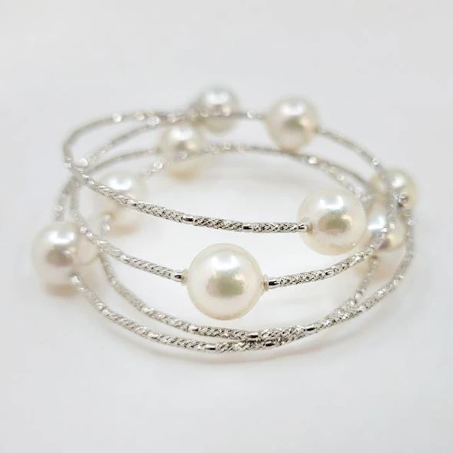 White Akoya Pearl Wrap Bracelet