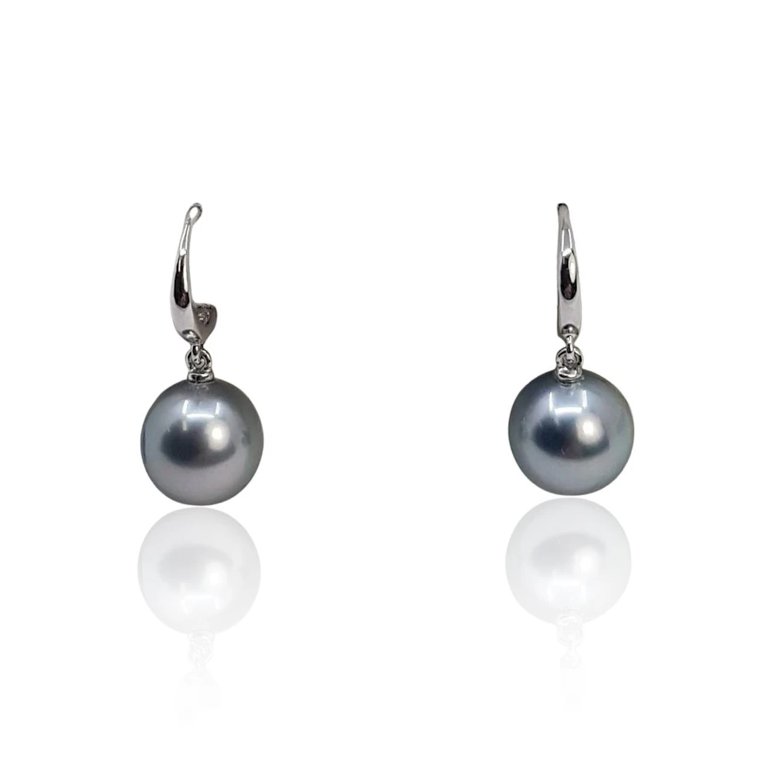 Silvery Tahitian Pearl Drop Earrings
