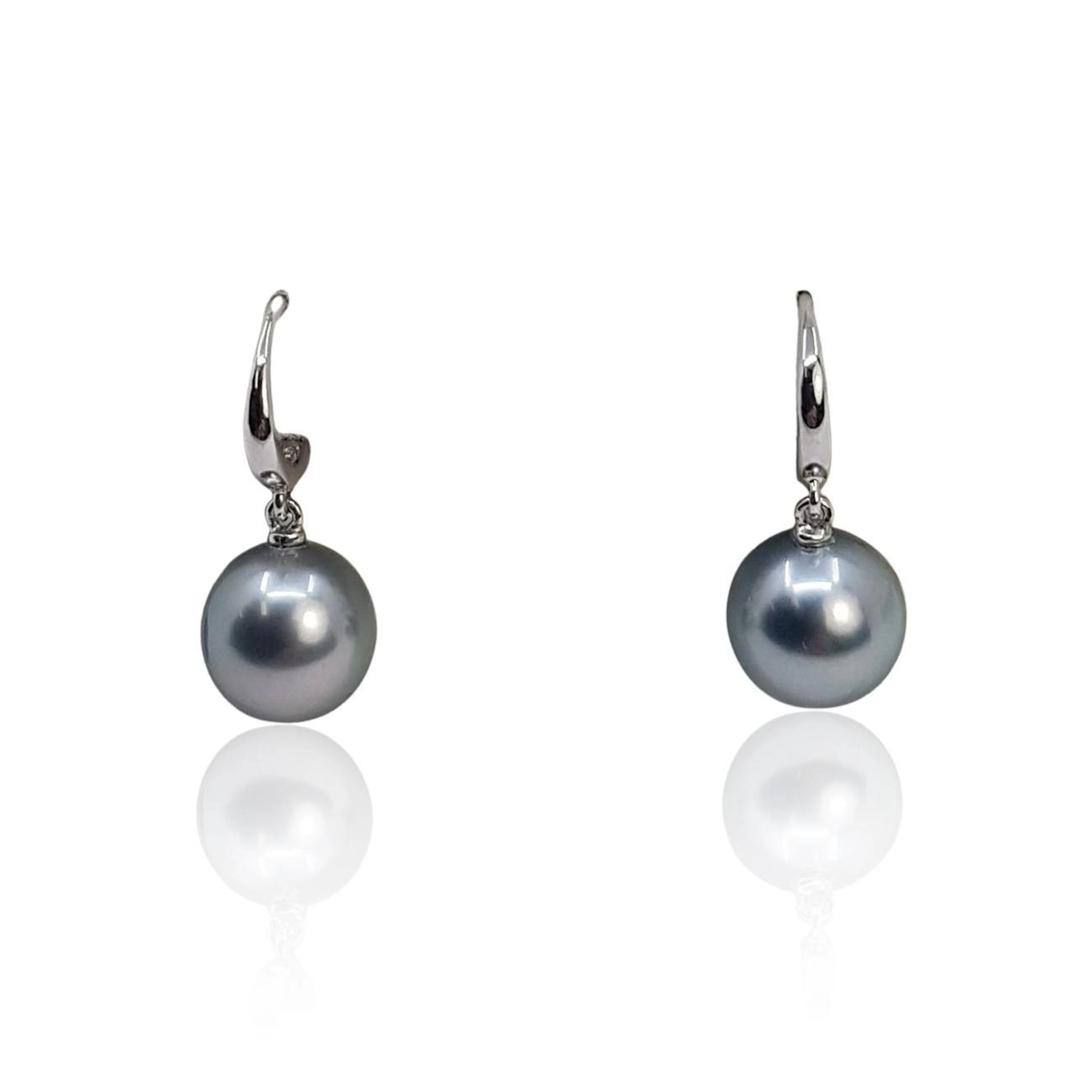 Silvery Tahitian Pearl Drop Earrings