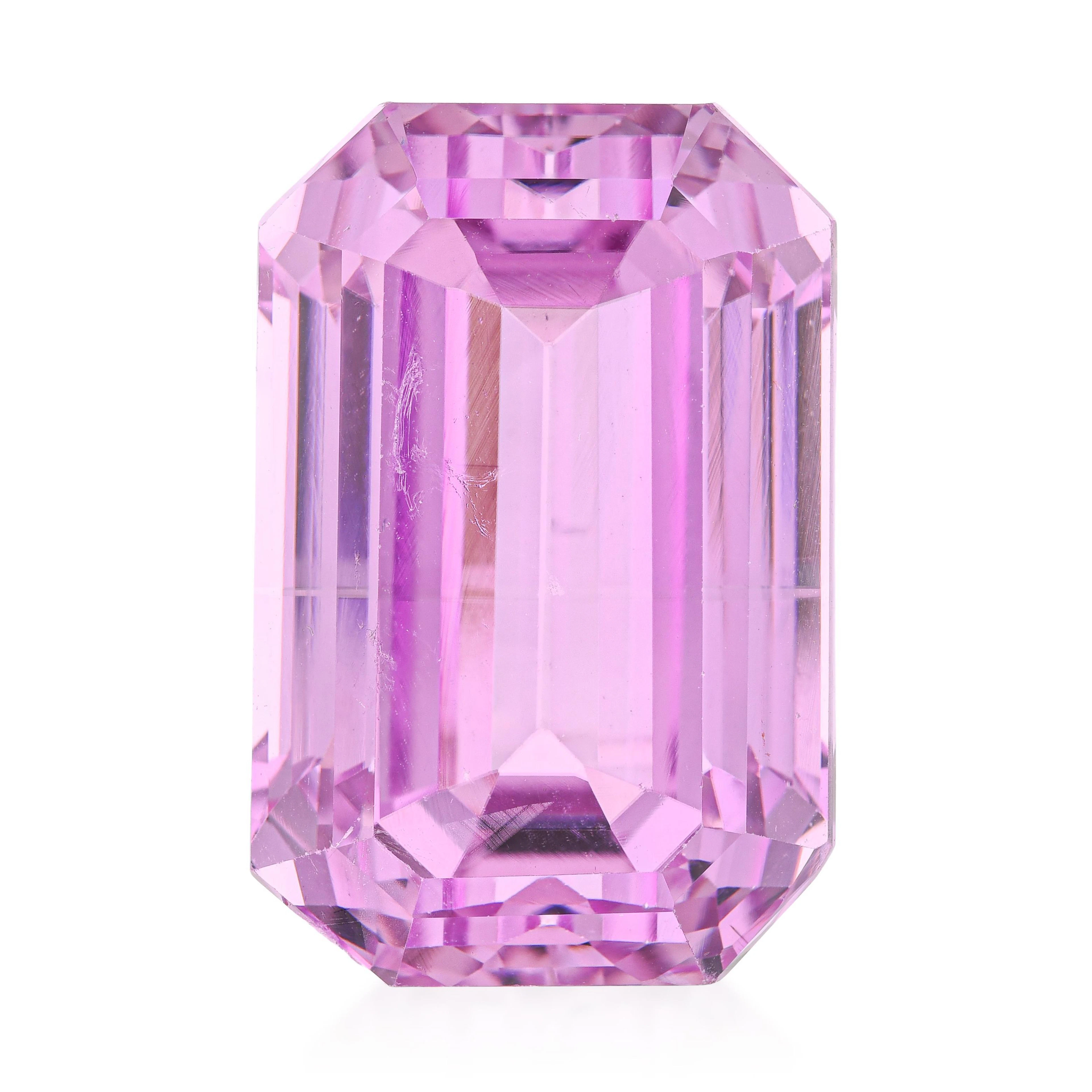 18.40-Carat Kunzite Step Cut Loose Gemstone