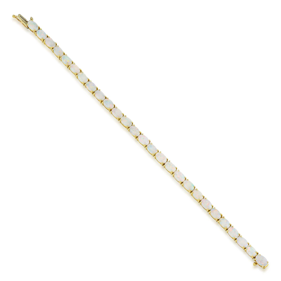 White Opal and Gold Bracelet