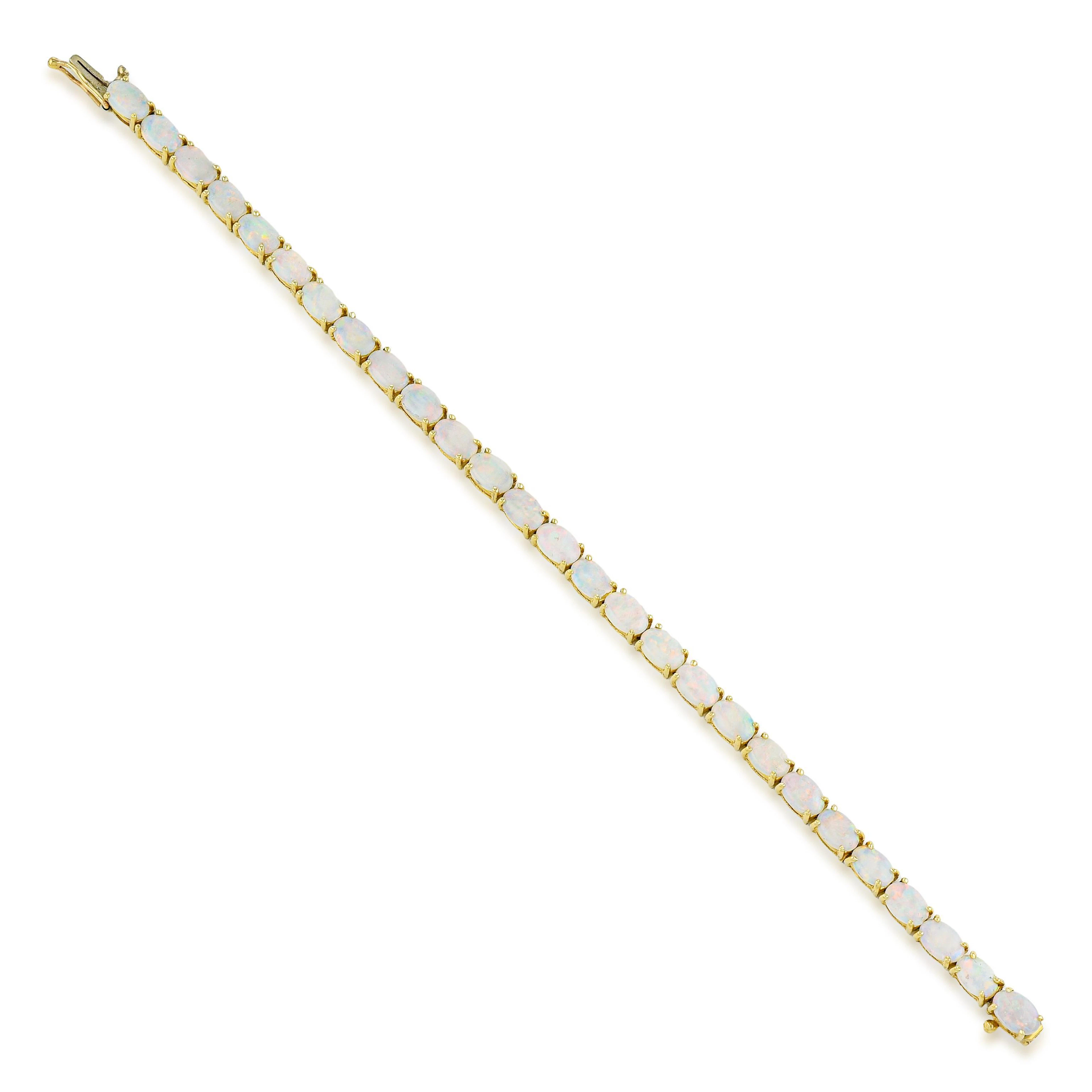 White Opal and Gold Bracelet