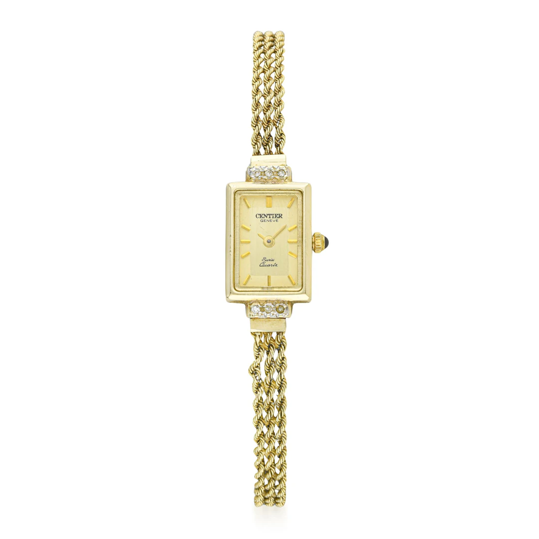Vintage Centier Geneve Diamond-Accented Ladies' Wristwatch in 14K Gold