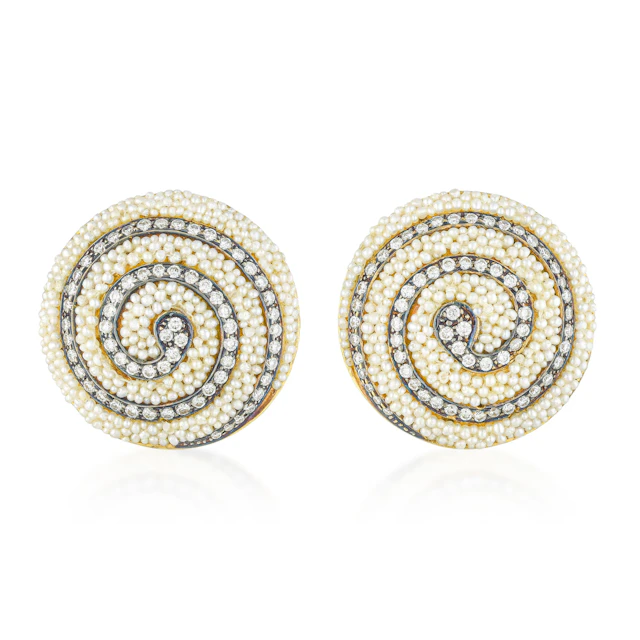 Seed Pearl and Diamond Earrings - No Reserve Lot