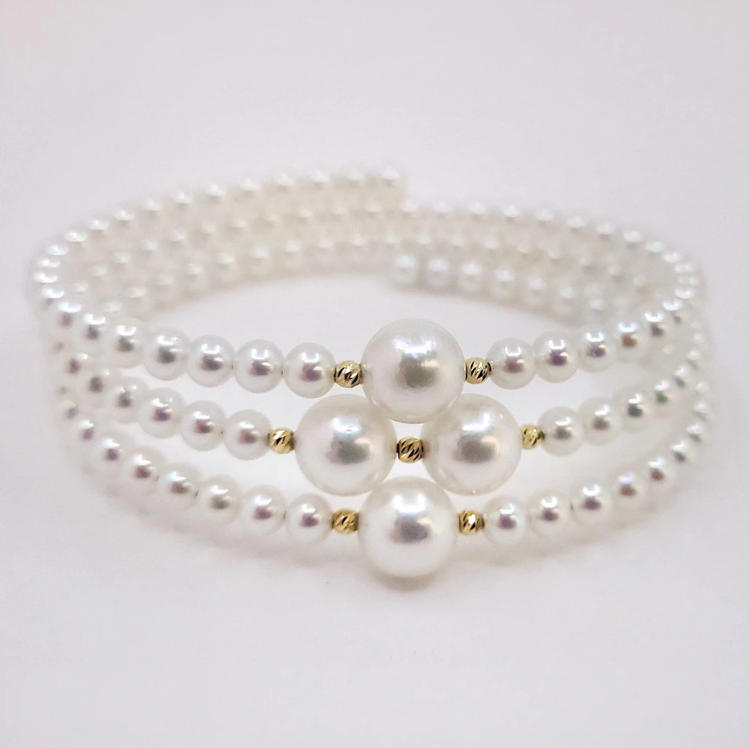 Akoya and Freshwater Pearl Wrap Bracelet