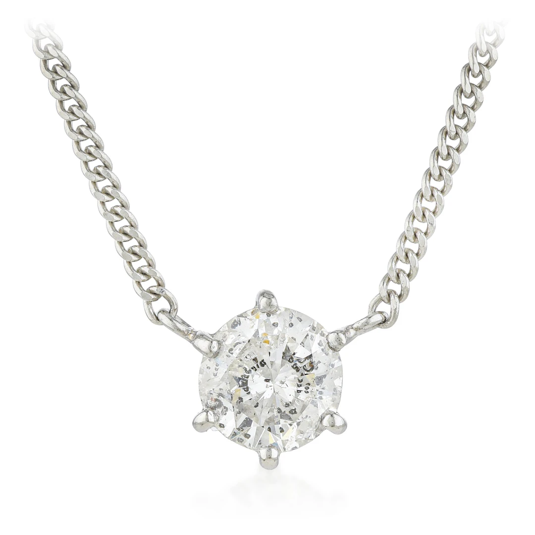 Solitaire Diamond Pendant Necklace