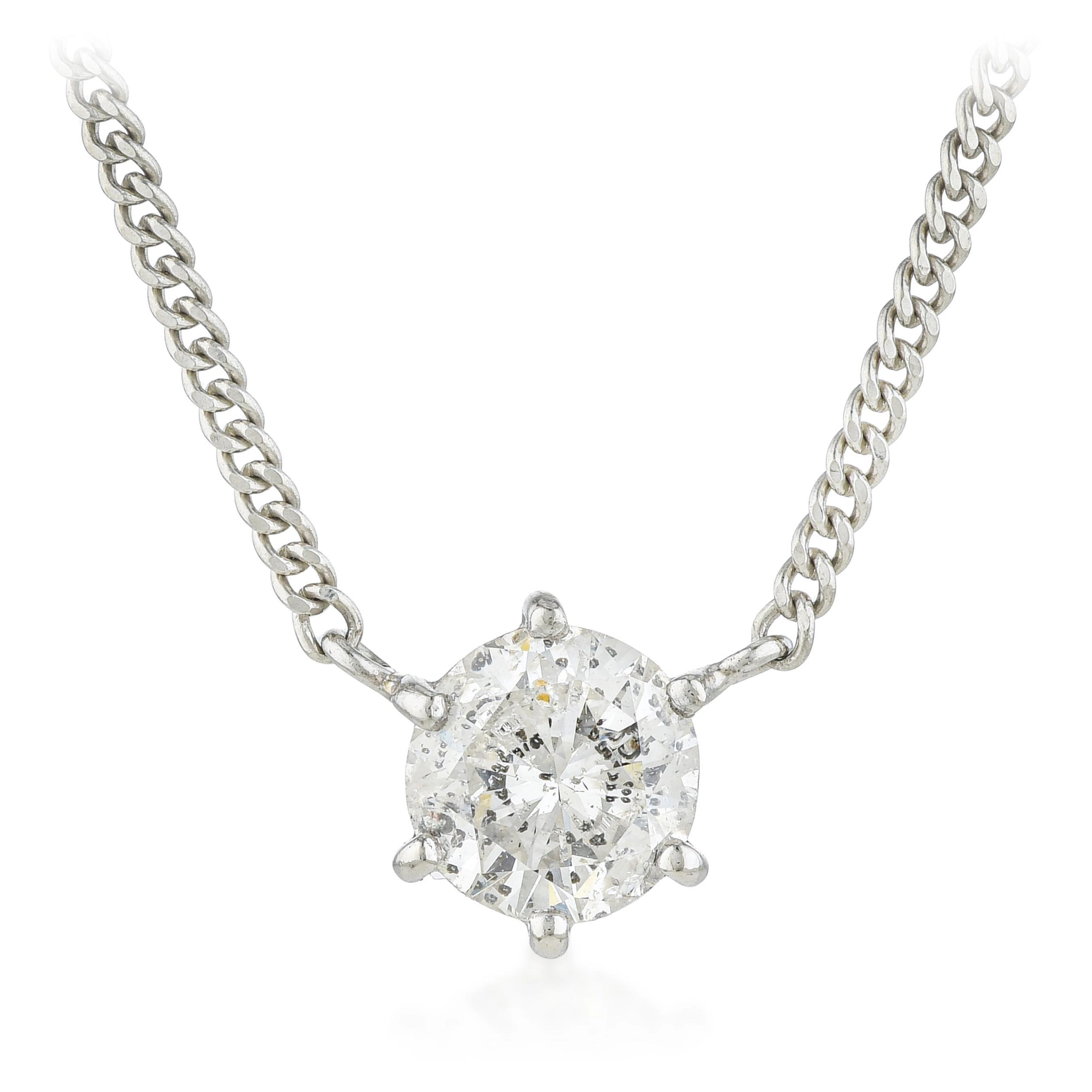 Solitaire Diamond Pendant Necklace