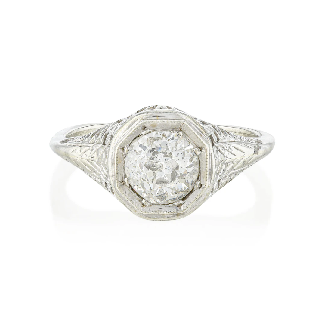 Old European Cut Diamond Engagement Ring
