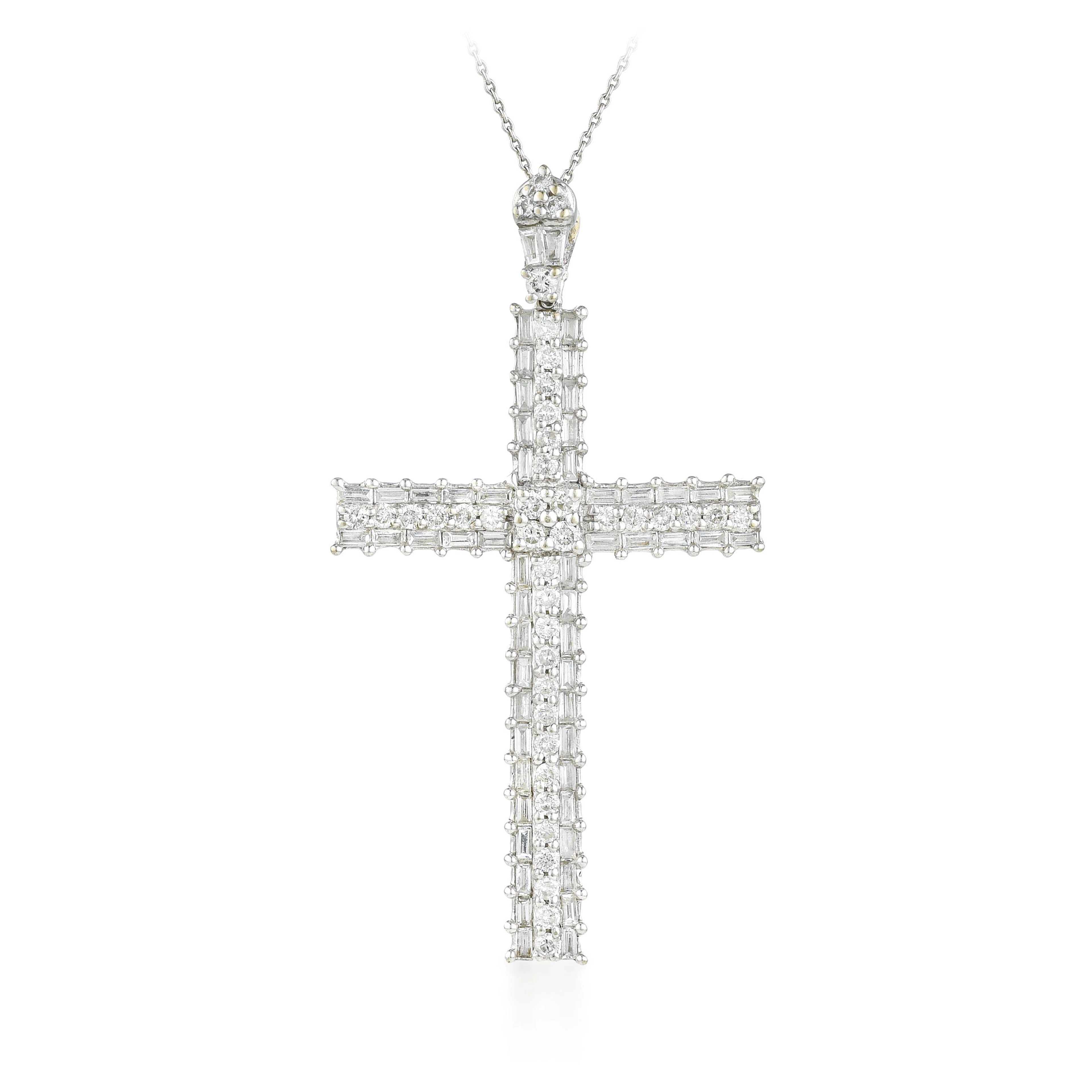 Diamond Cross Pendant Necklace