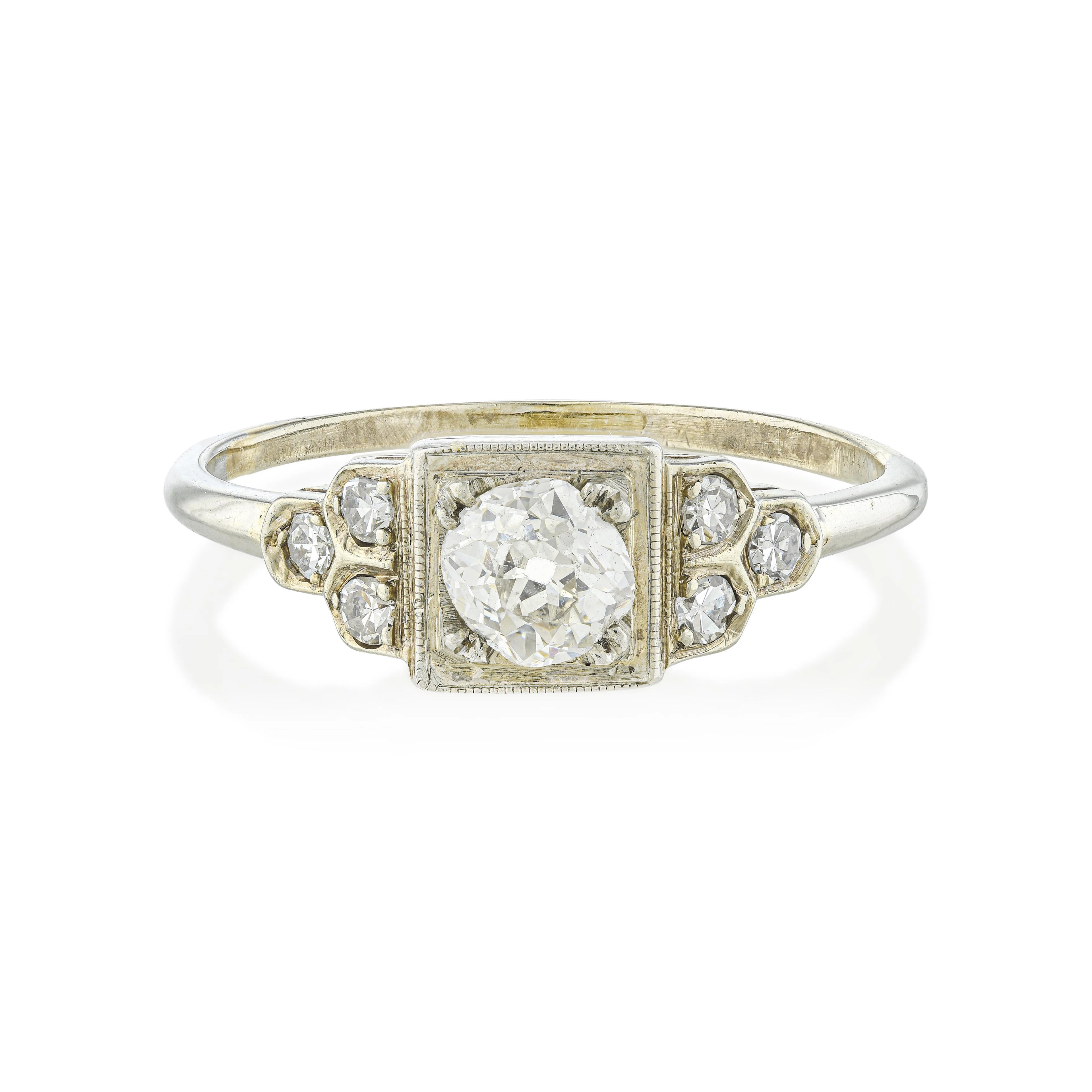 Old European Cut Diamond Engagement Ring