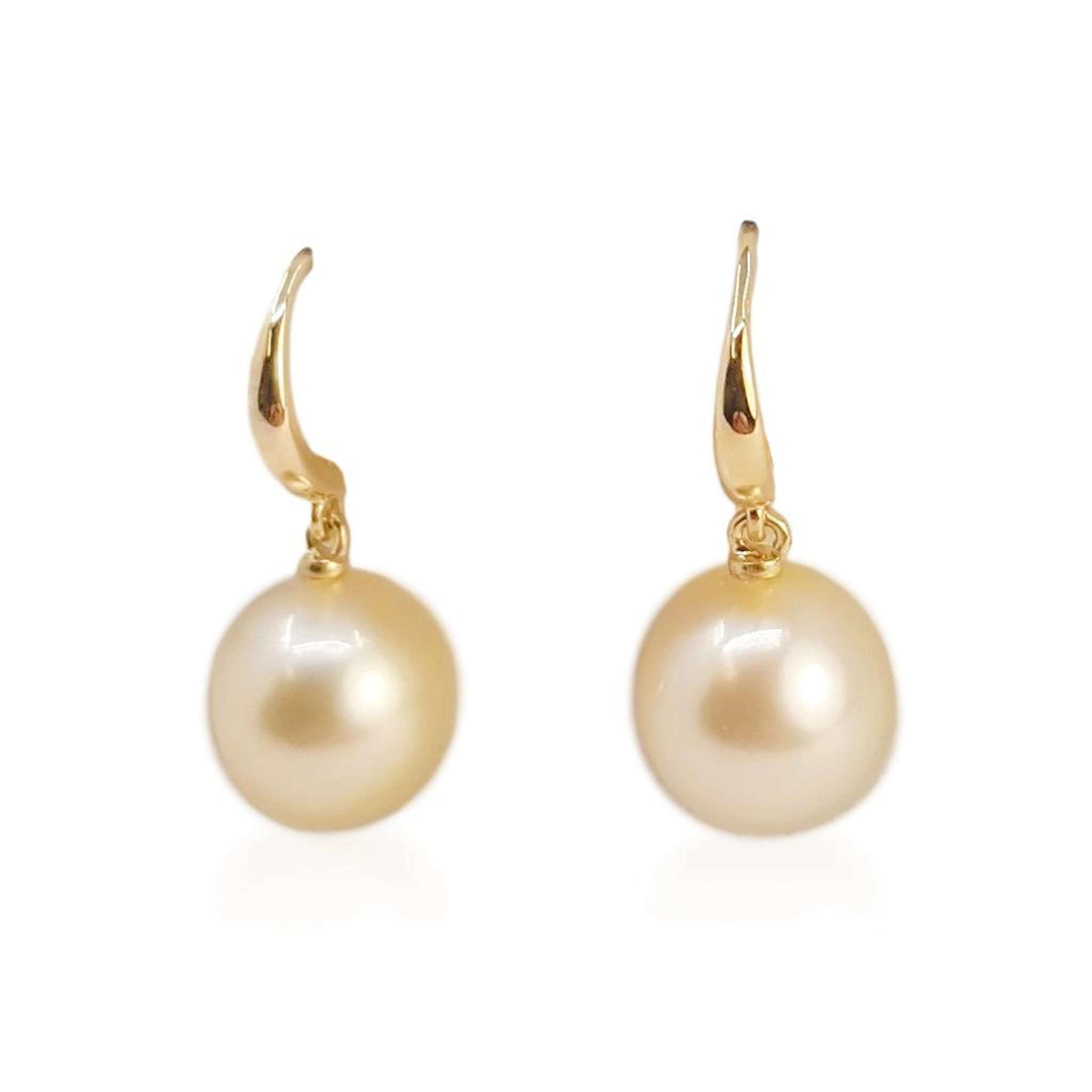 Golden South Sea Pearl Creole Earrings