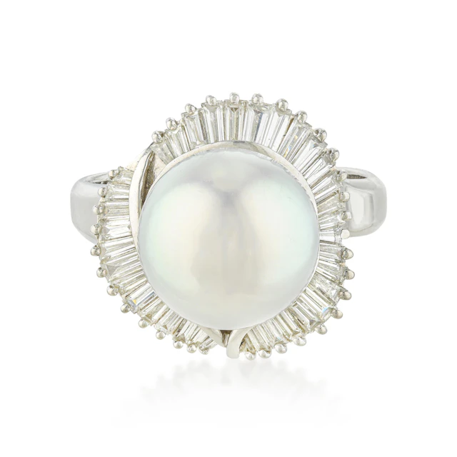 Pearl and Diamond Ballerina Ring