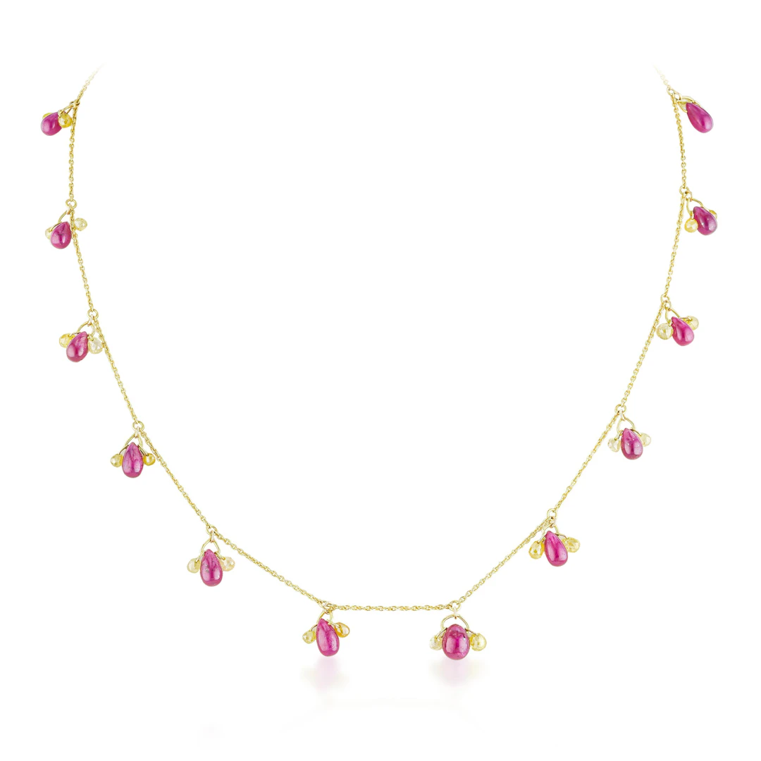 Unheated Ruby and Diamond Necklace, GIA Certified