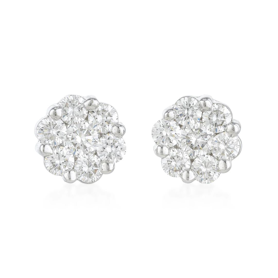 Diamond Cluster Earrings