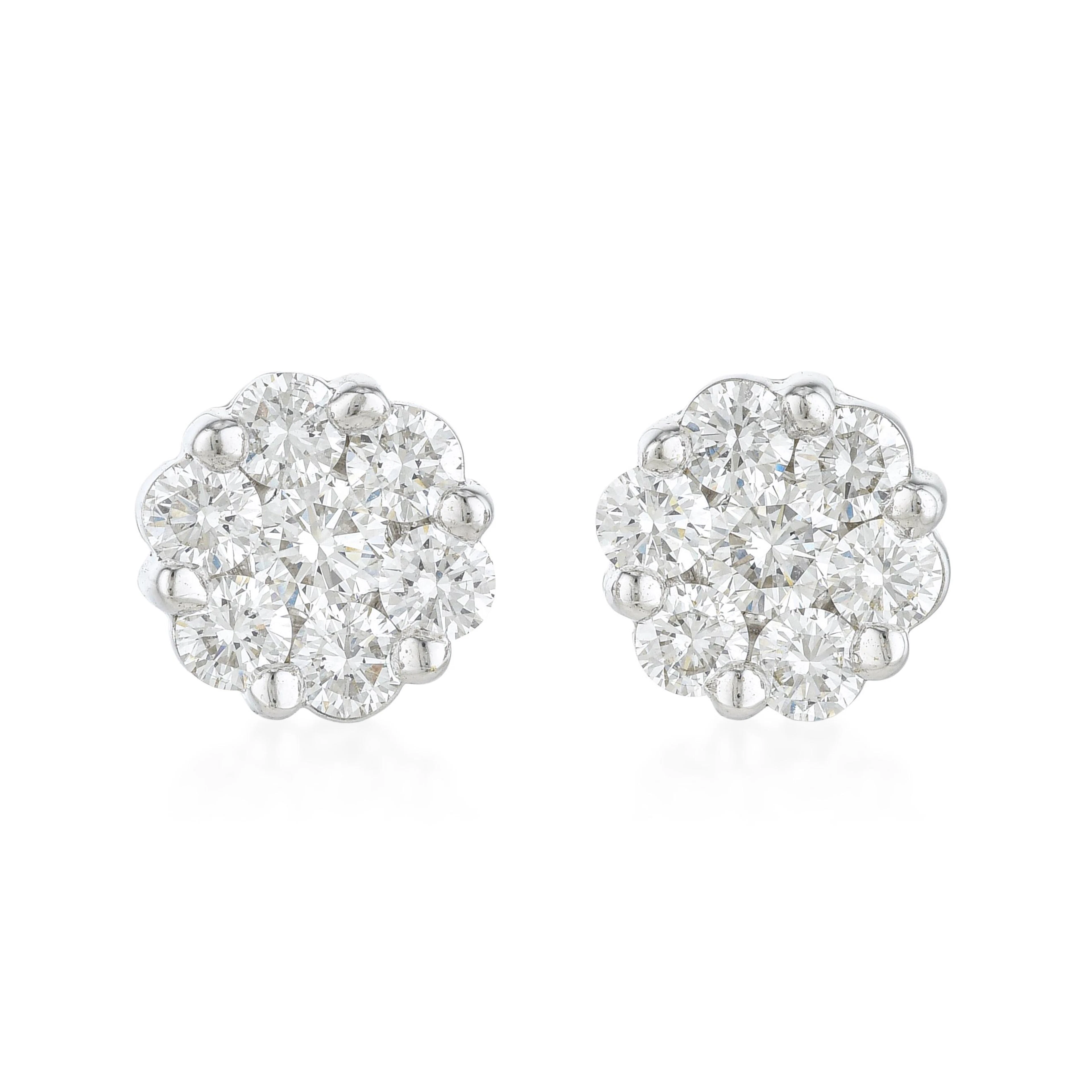 Diamond Cluster Earrings