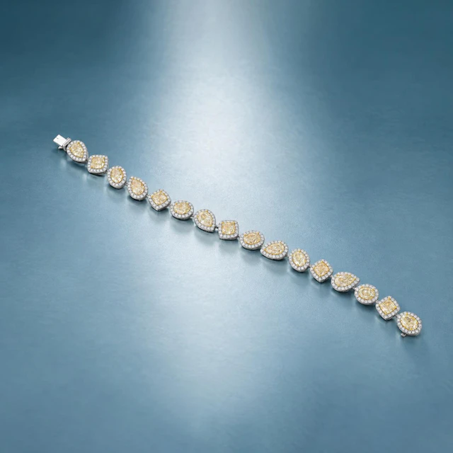 Fancy Yellow and White Diamond Bracelet