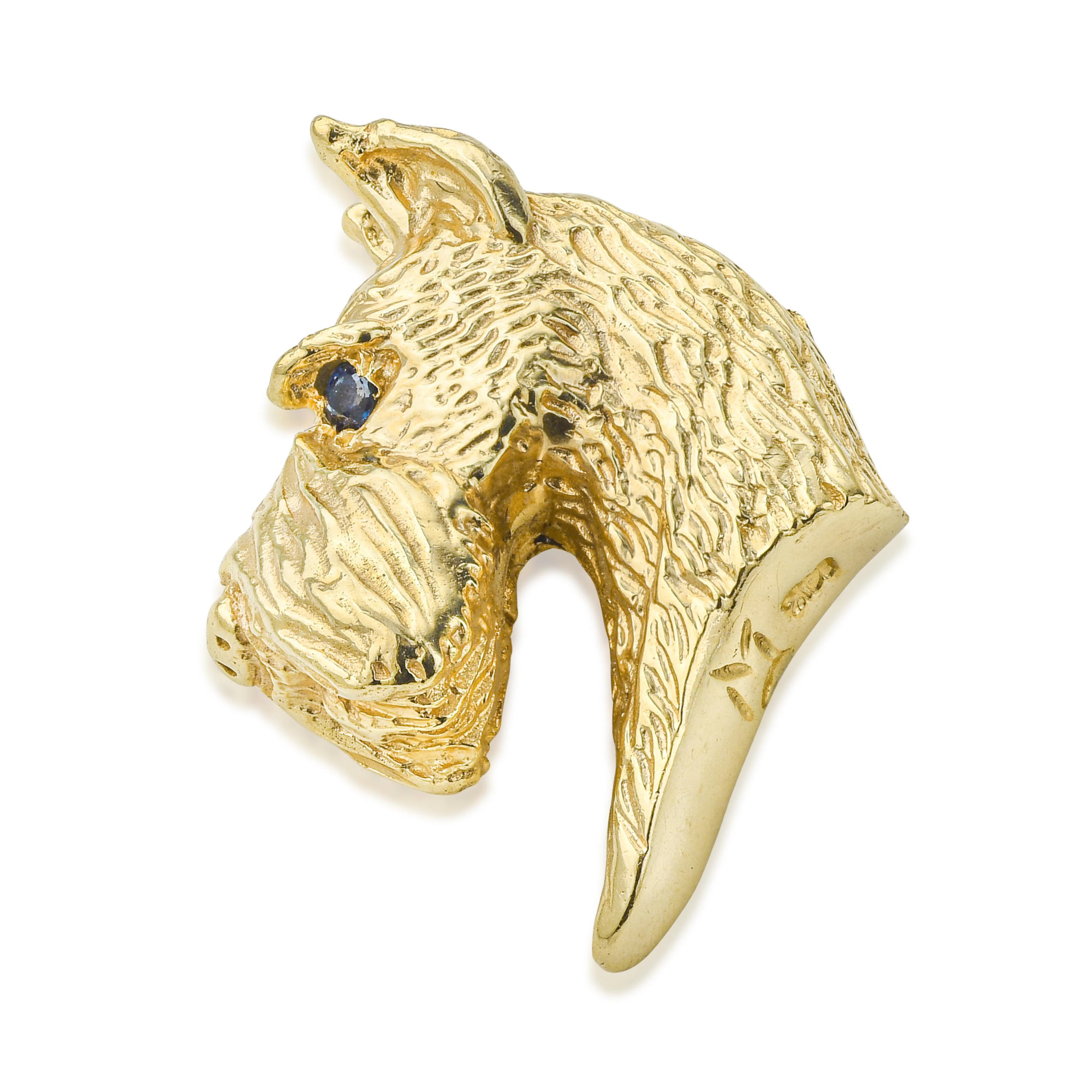 Scottish Terrier Sapphire Pendant