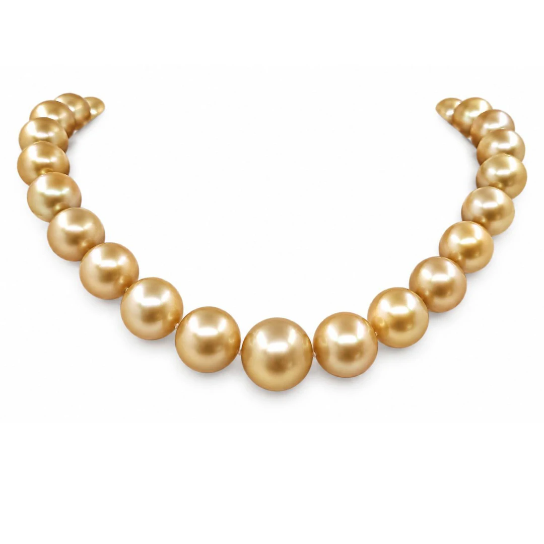 Deep Golden South Sea Pearl Necklace