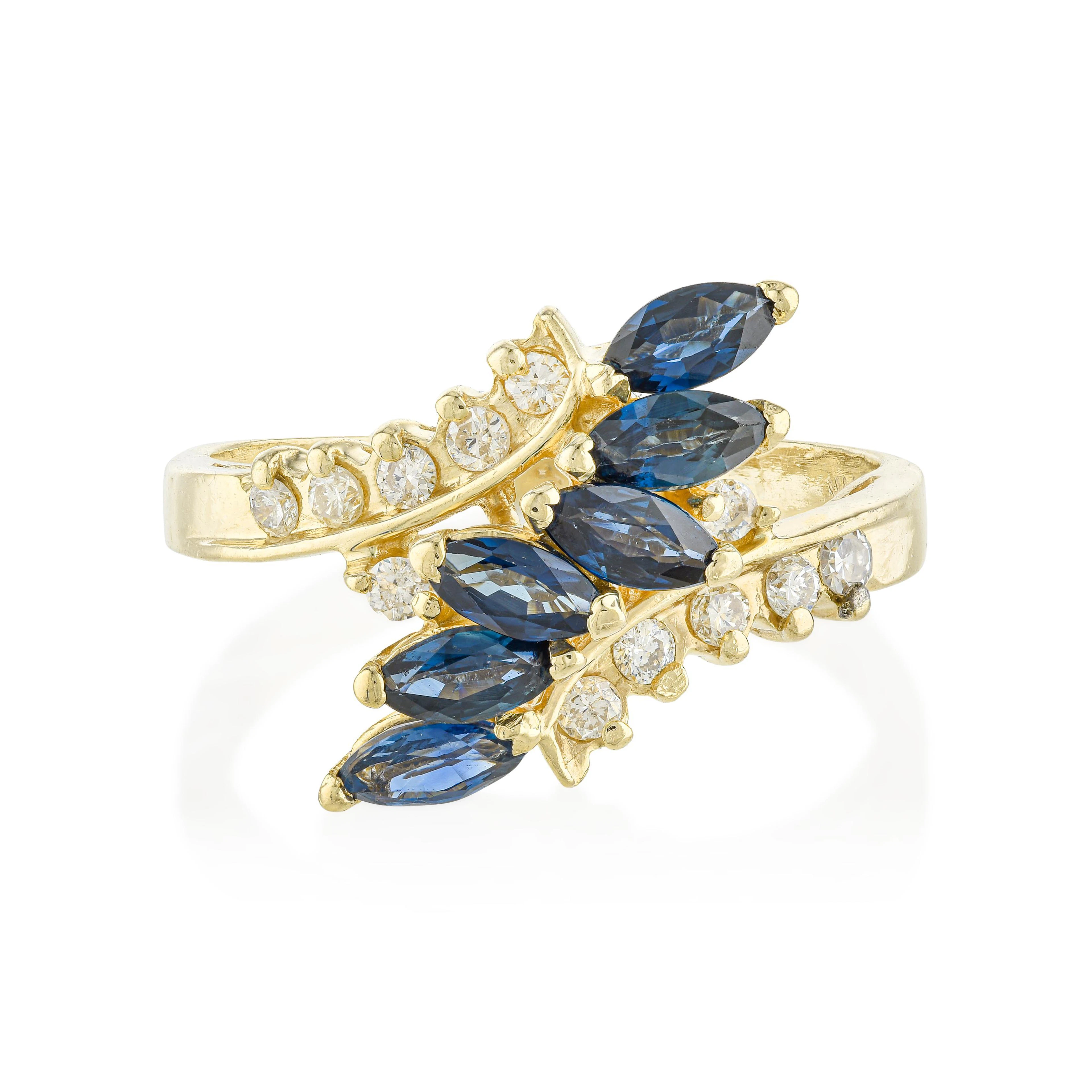 Sapphire and Diamond Cocktail Ring