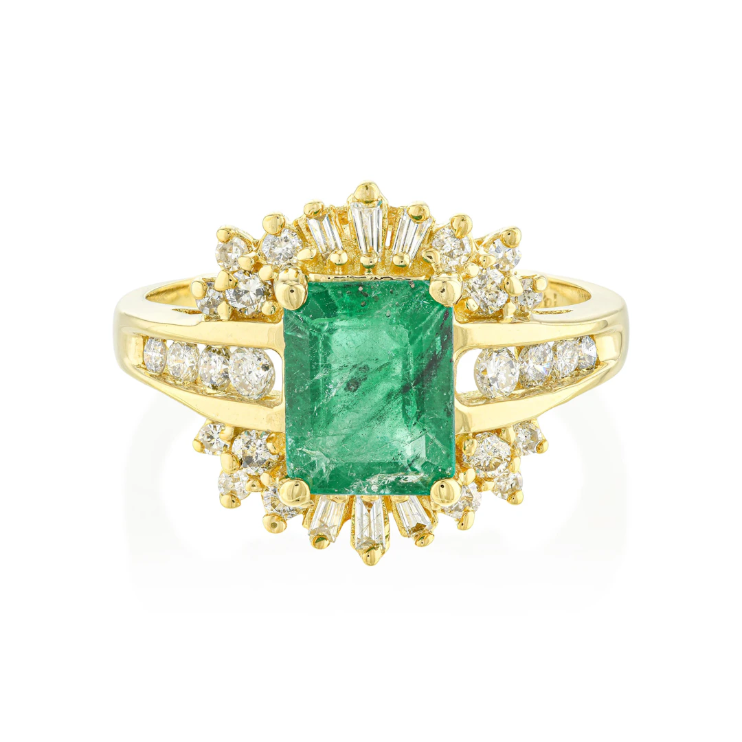Emerald and Diamond Ring