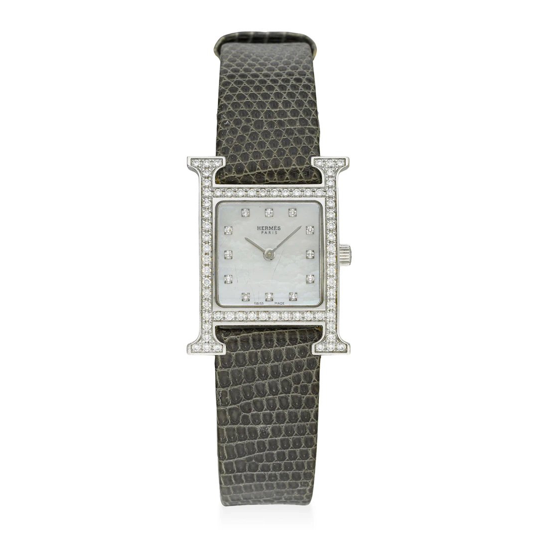 Hermes Heure H in Steel with Factory Diamonds - No Reserve Lot