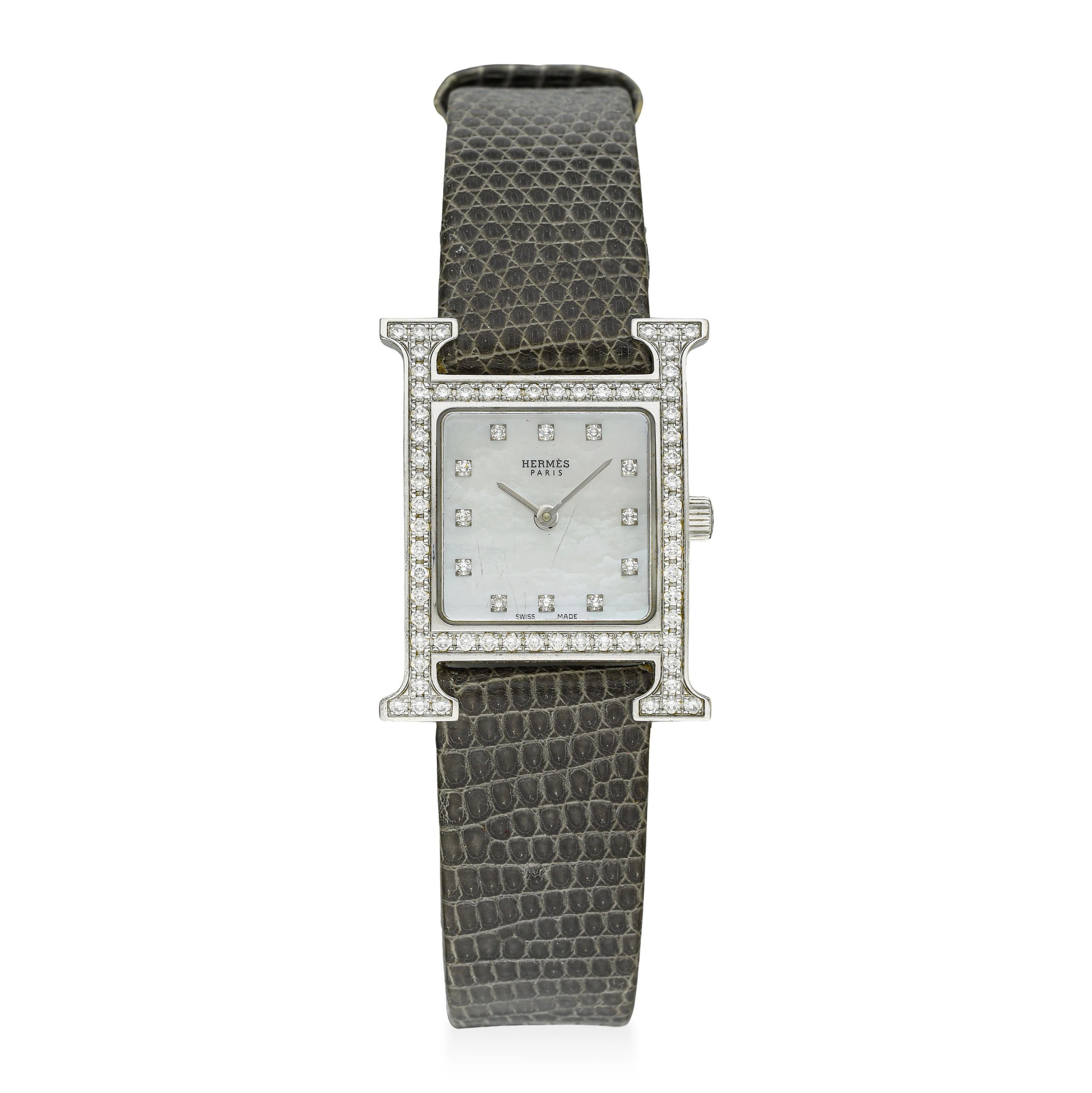 Hermes Heure H in Steel with Factory Diamonds - No Reserve Lot