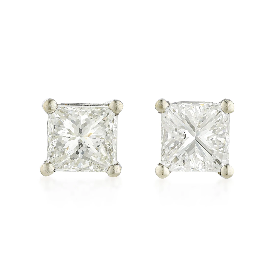 Princess Cut Diamond Stud Earrings