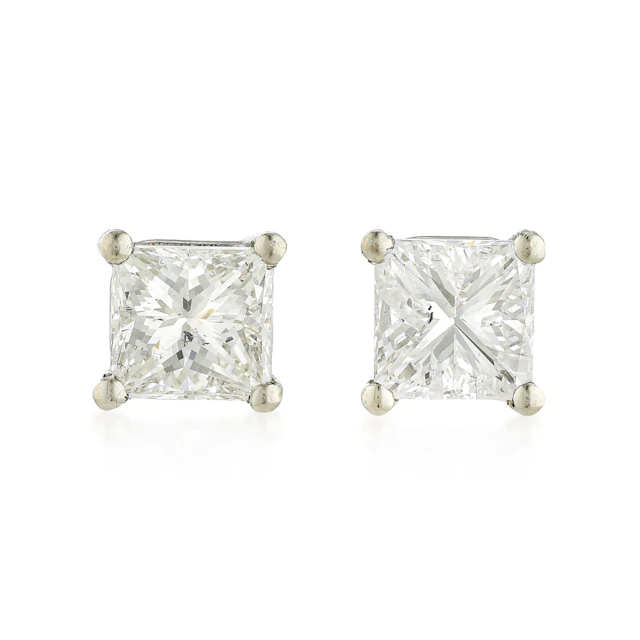 Princess Cut Diamond Stud Earrings