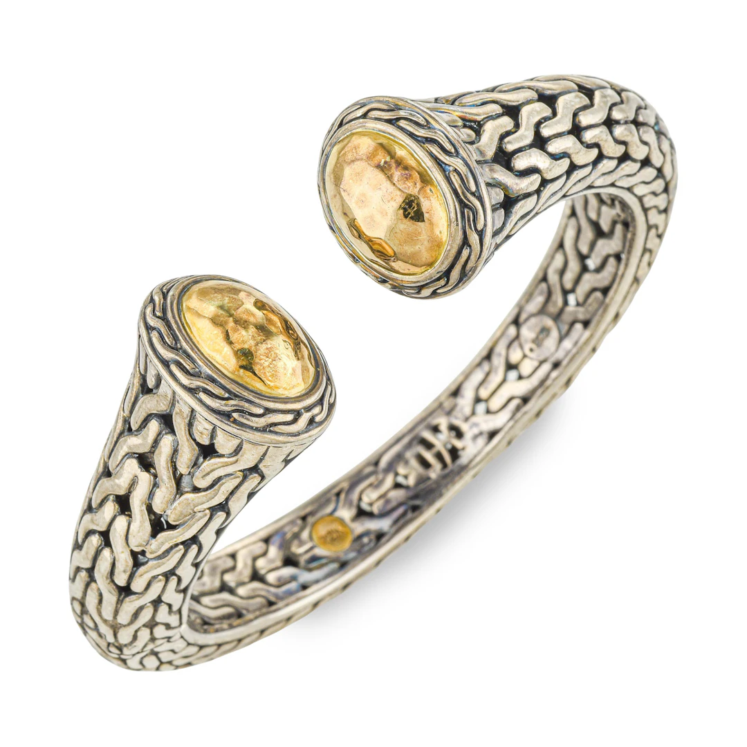 22K Gold and Silver Bangle Bracelet