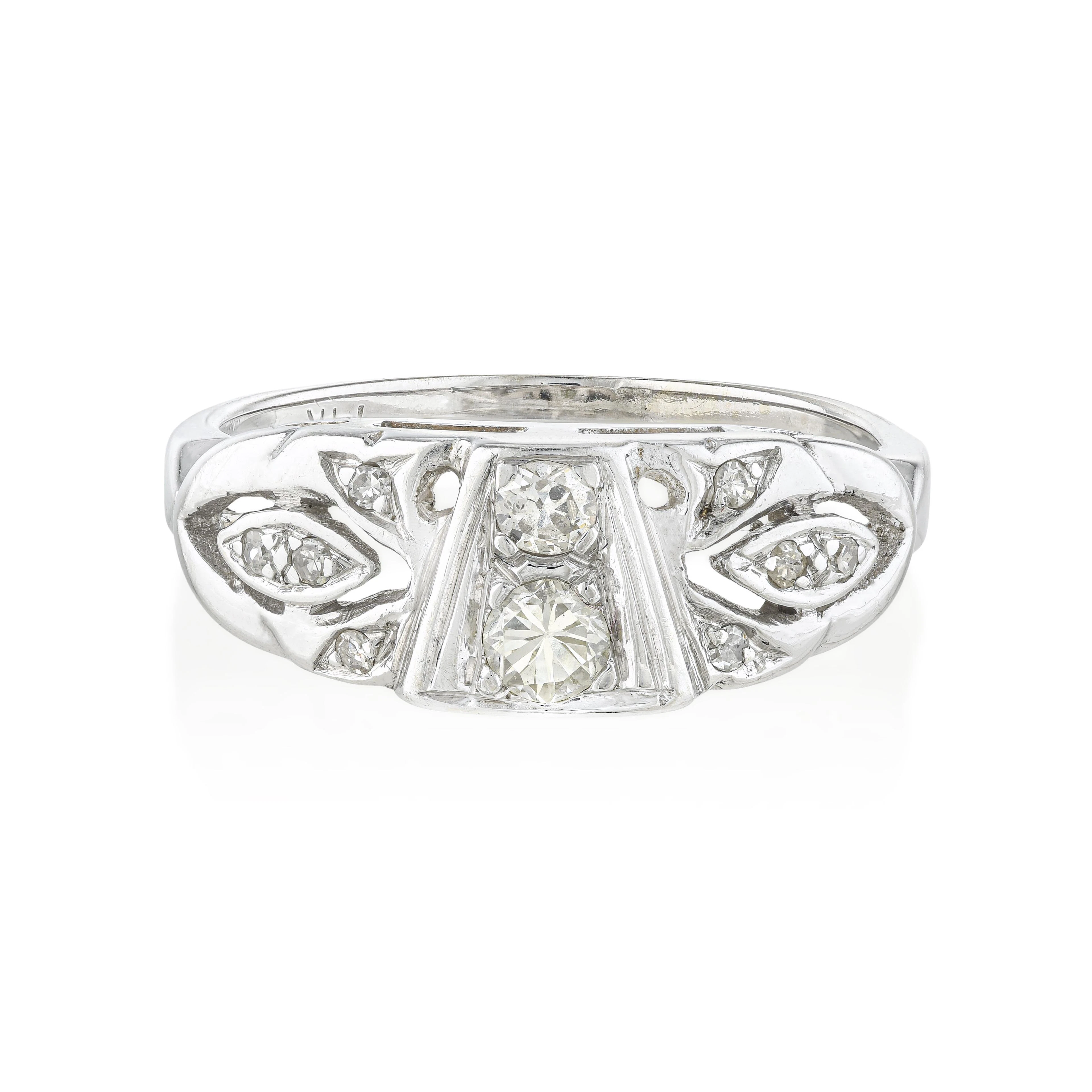 Diamond Leaf Ring