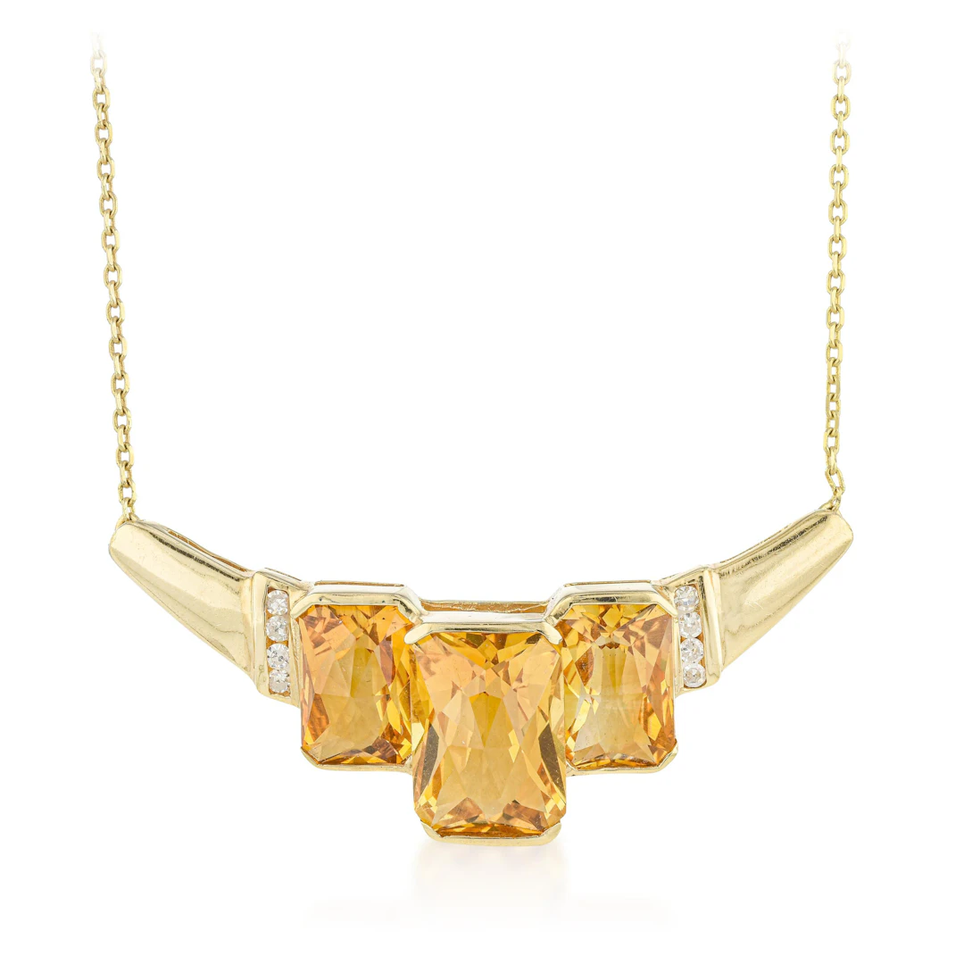 Citrine and Diamond Necklace