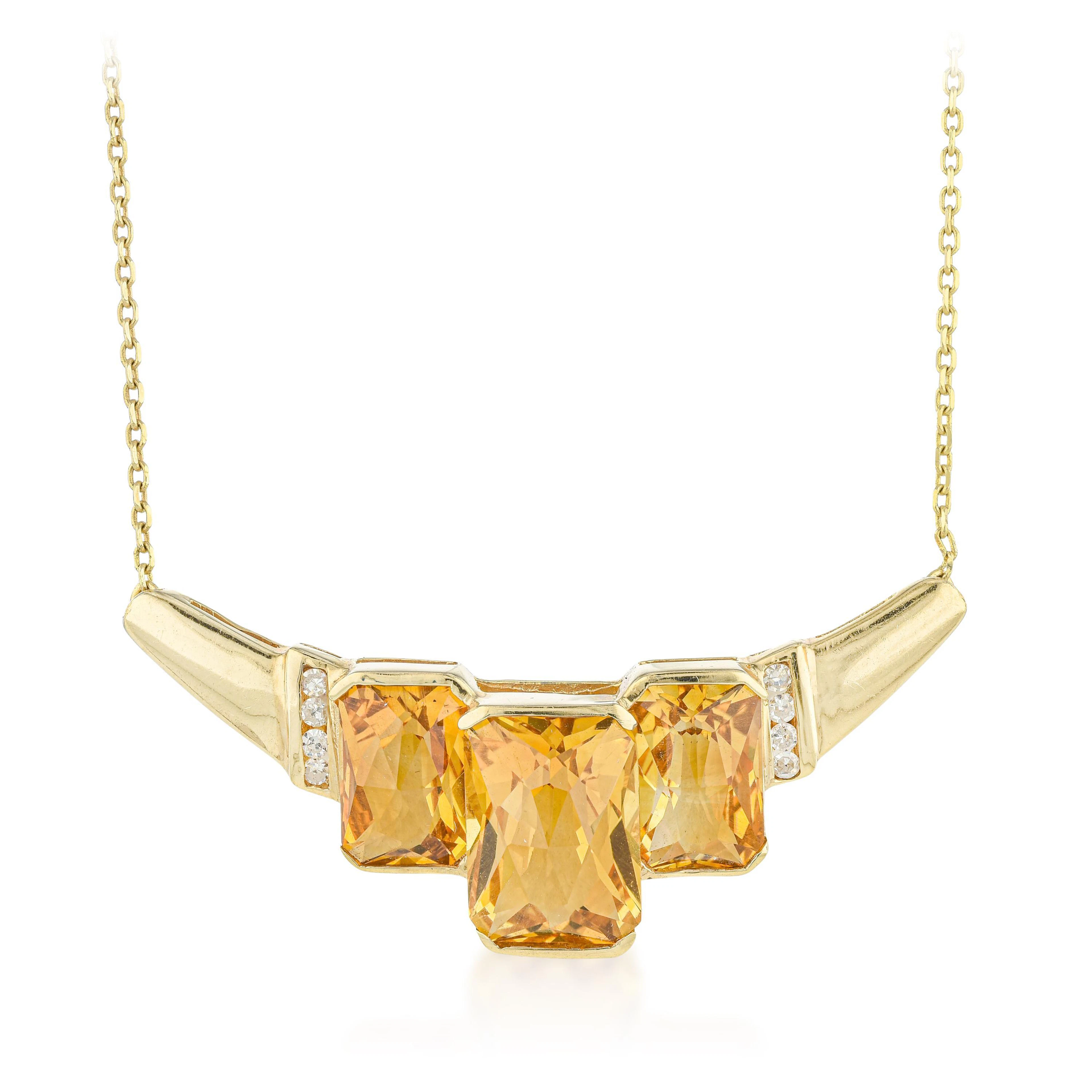 Citrine and Diamond Necklace
