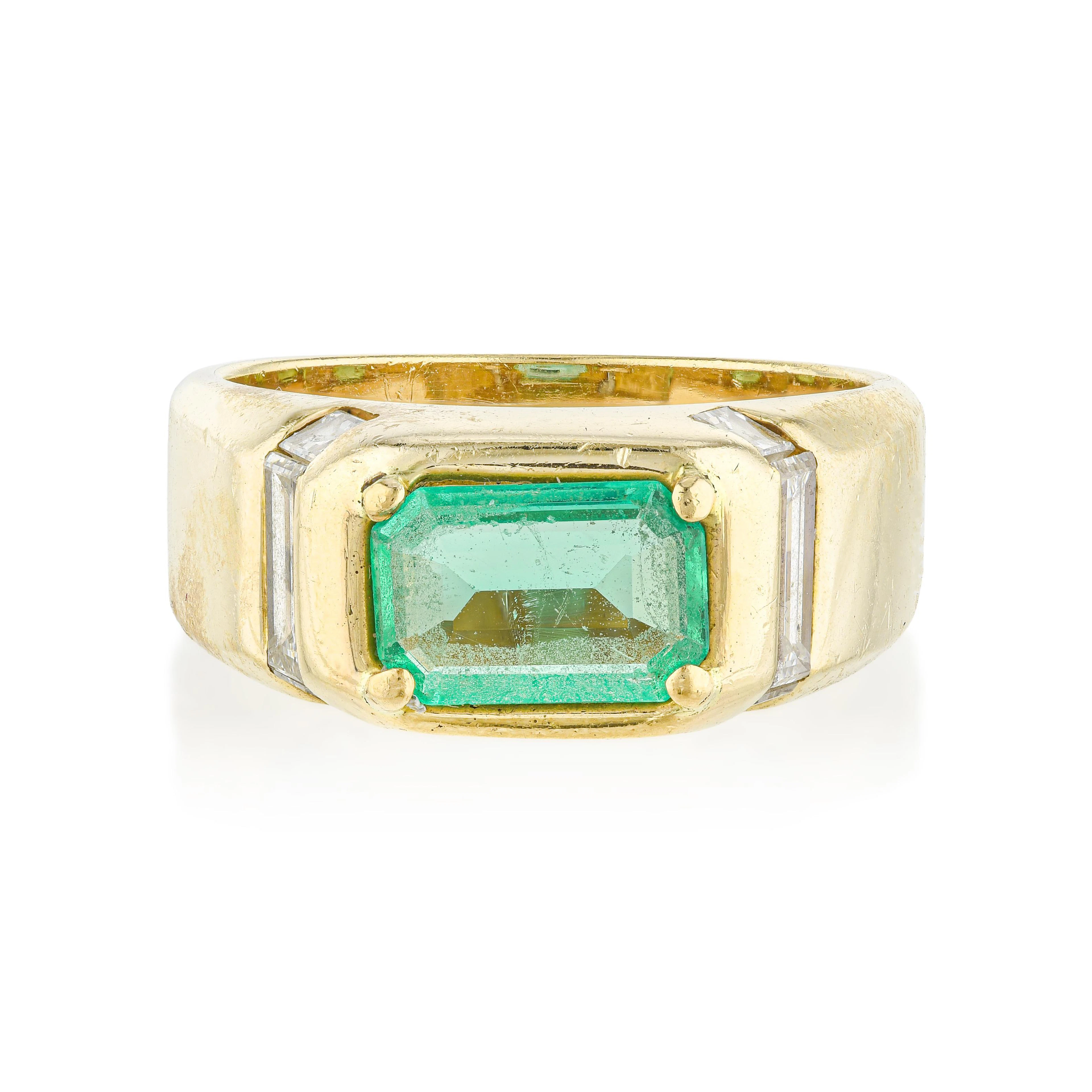 Emerald and Diamond Ring