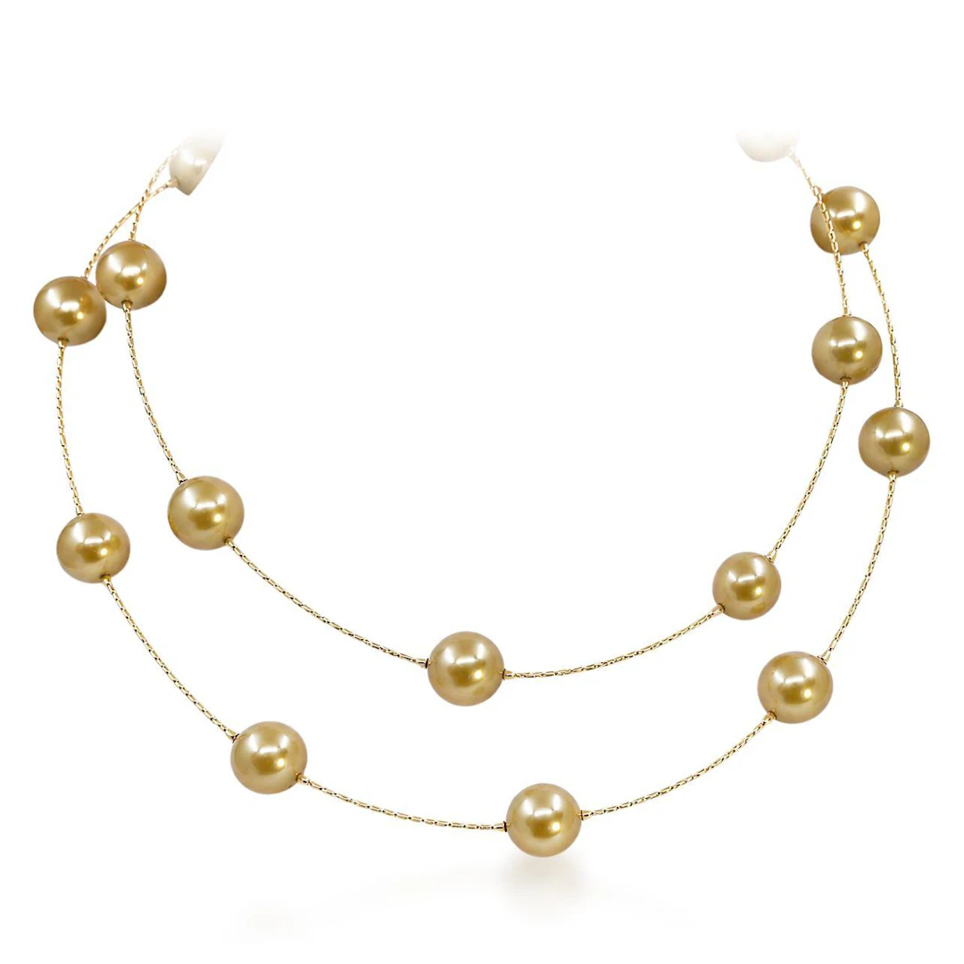 Deep Golden South Sea Pearl Necklace