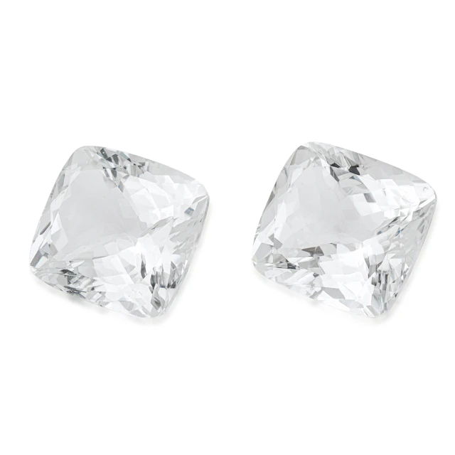 101.15-Carat White Topaz Cushion Shape Pair