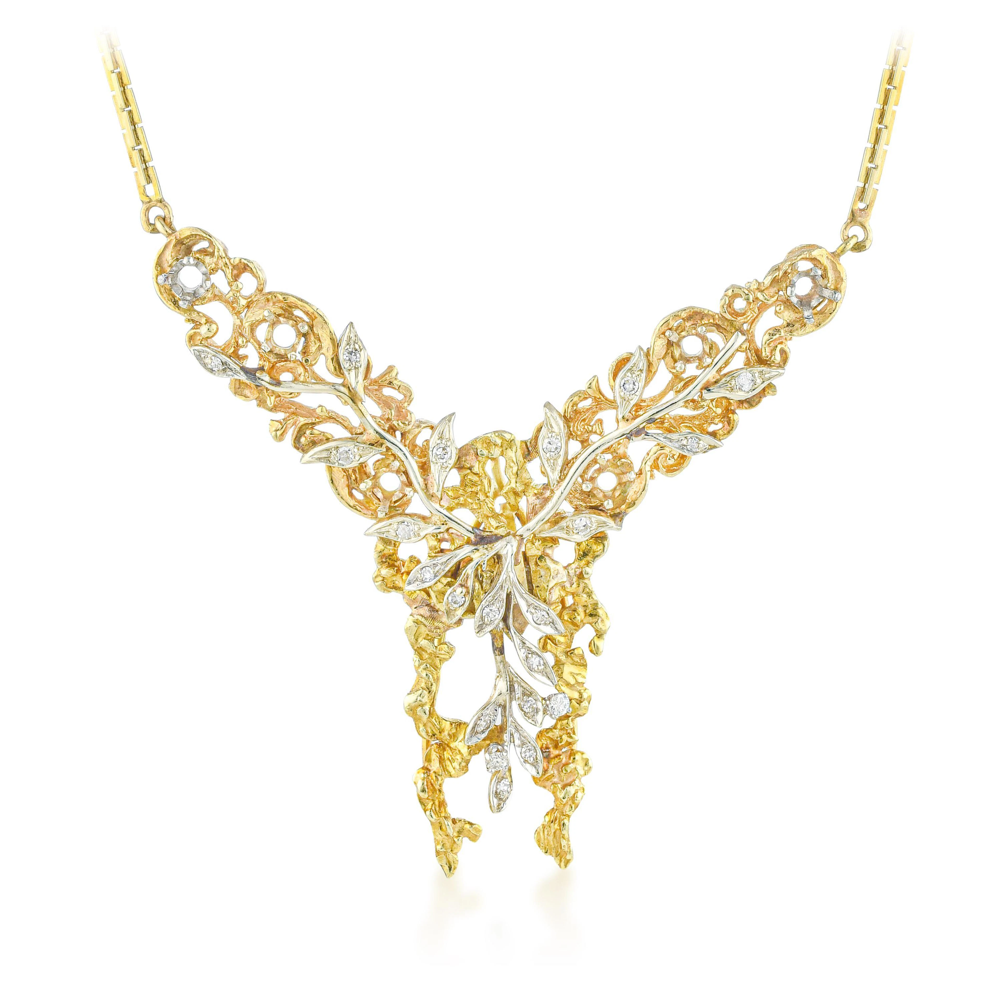 Art Nouveau Style Diamond Necklace