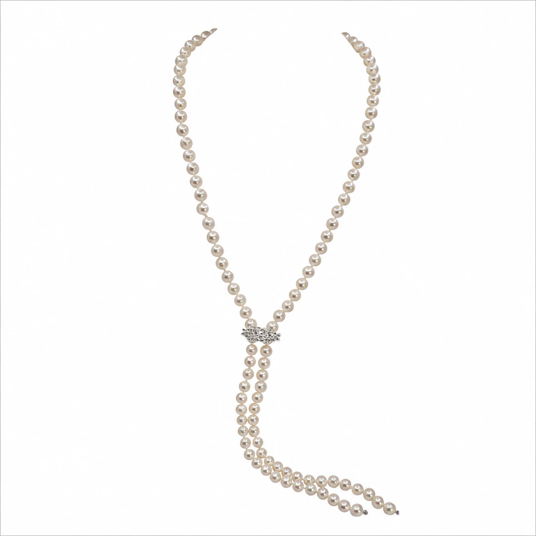 Akoya Pearl Lariat Necklace